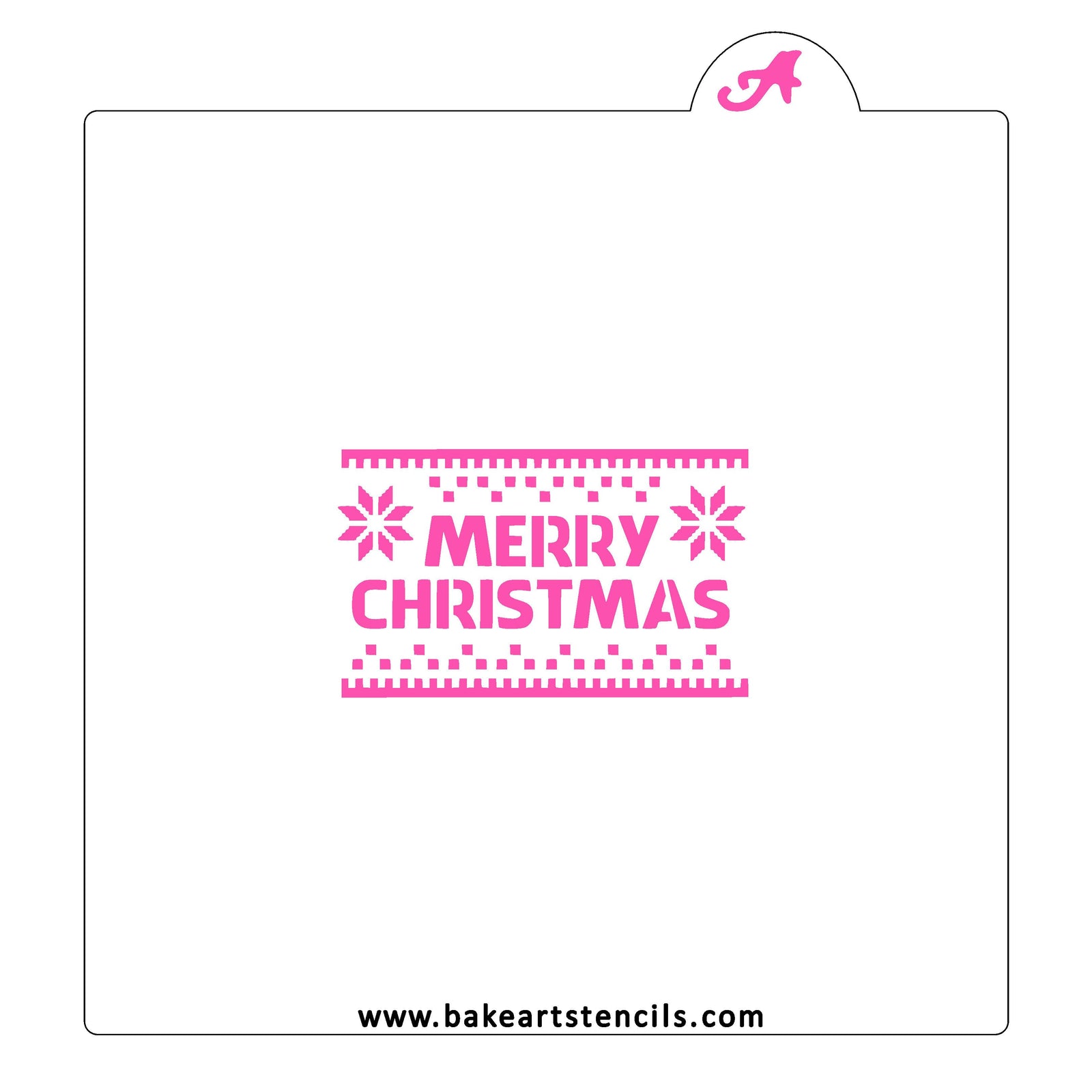 Knitted Merry Christmas Stencil bakeartstencil