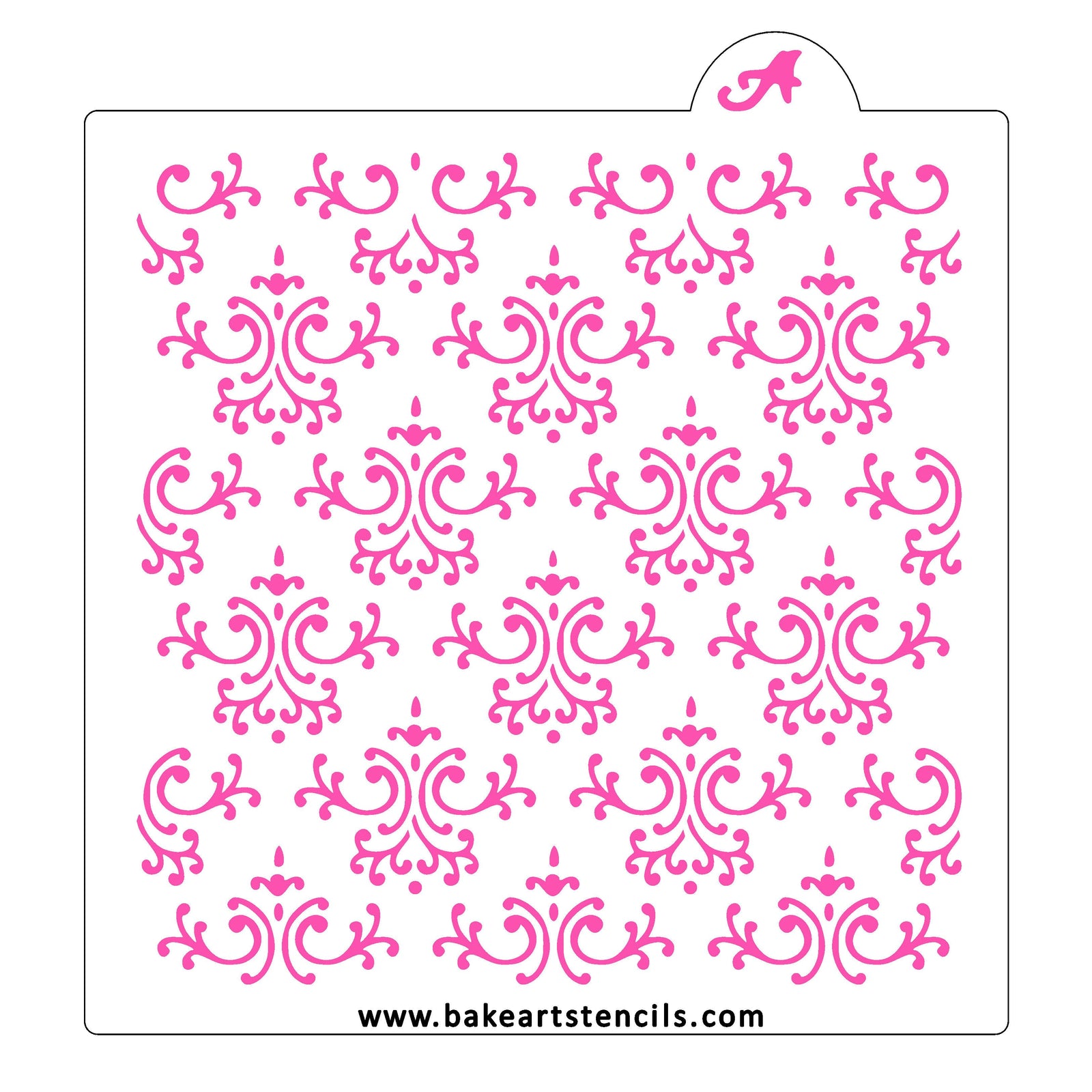 Lacey Damask Pattern Cookie Stencil bakeartstencil