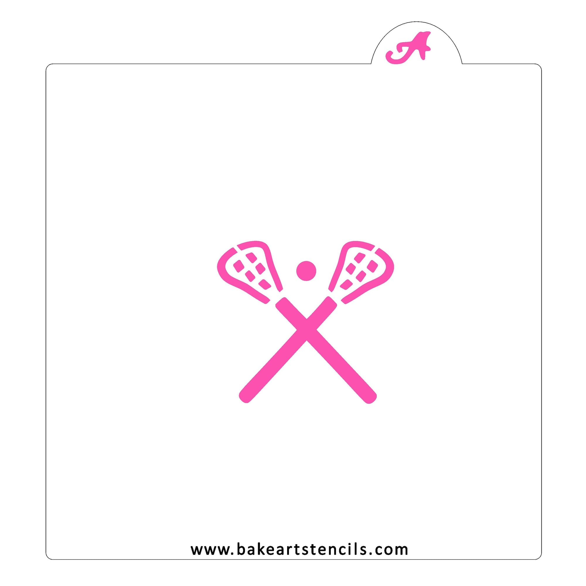 Lacrosse Sport Cookie Stencil bakeartstencil