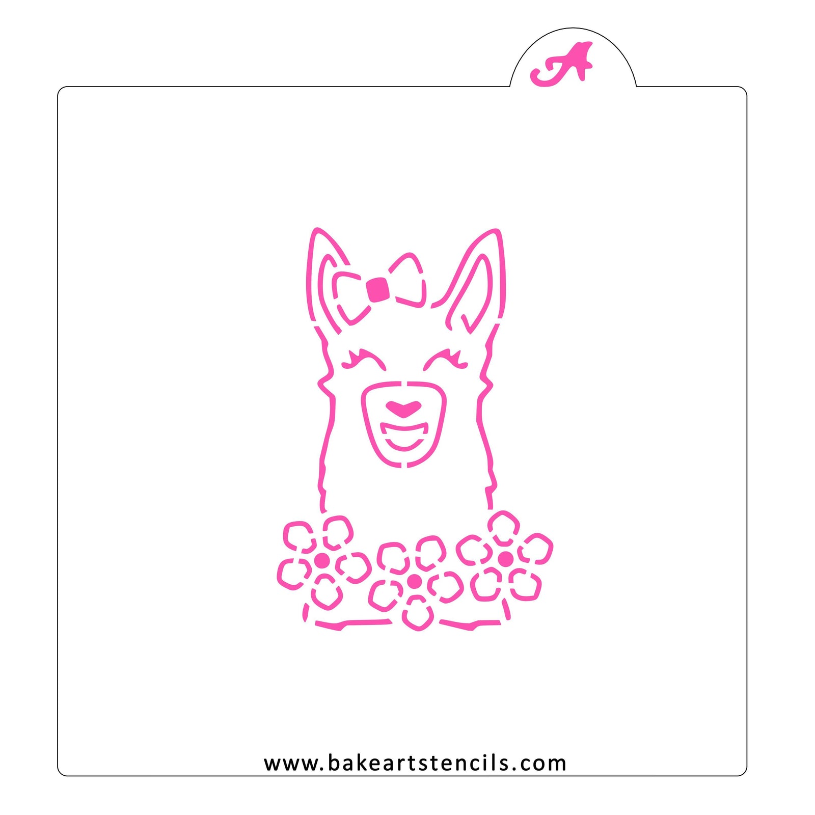 Lady Llama PYO Cookie Stencil bakeartstencil