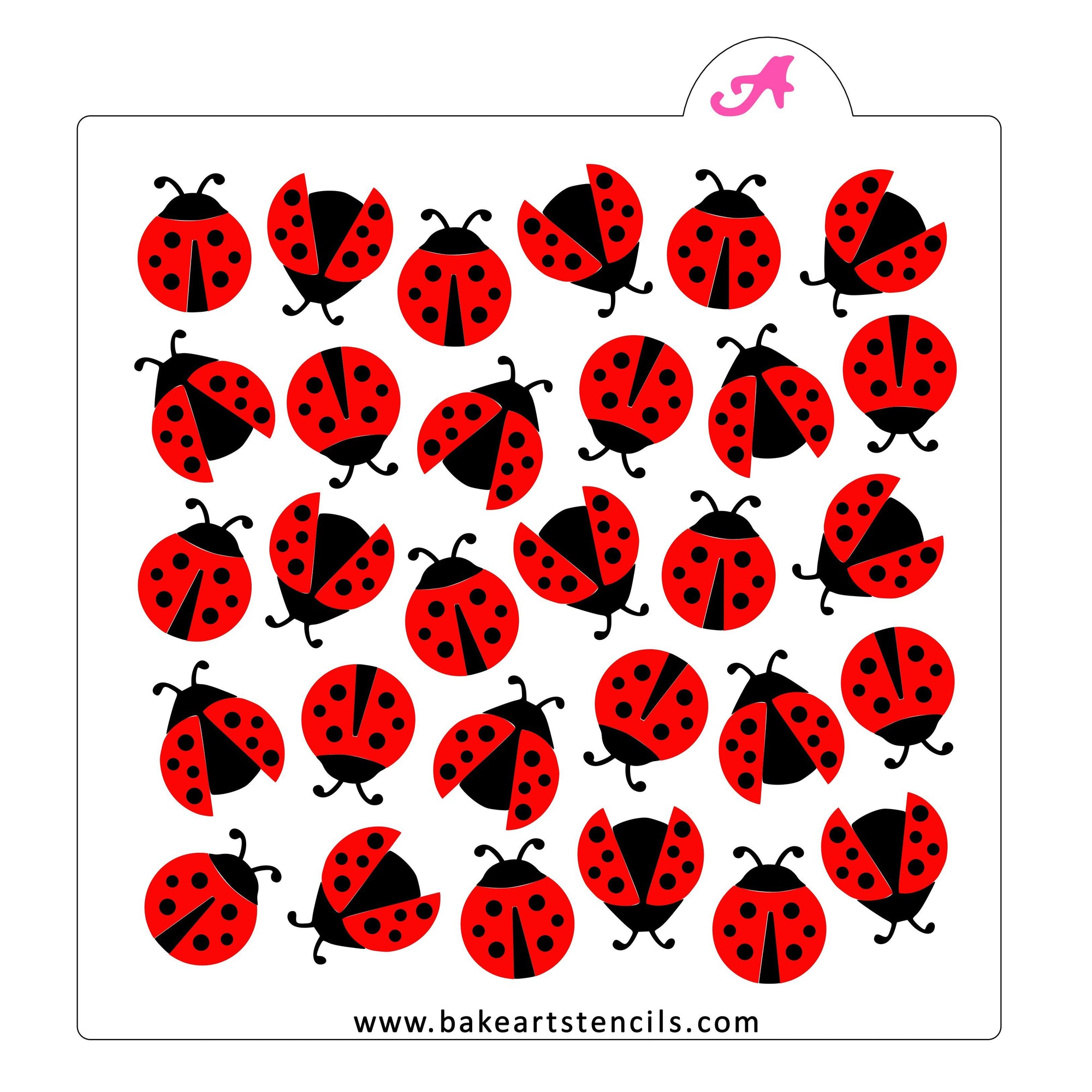 Ladybugs Pattern Cookie Stencil Set bakeartstencil