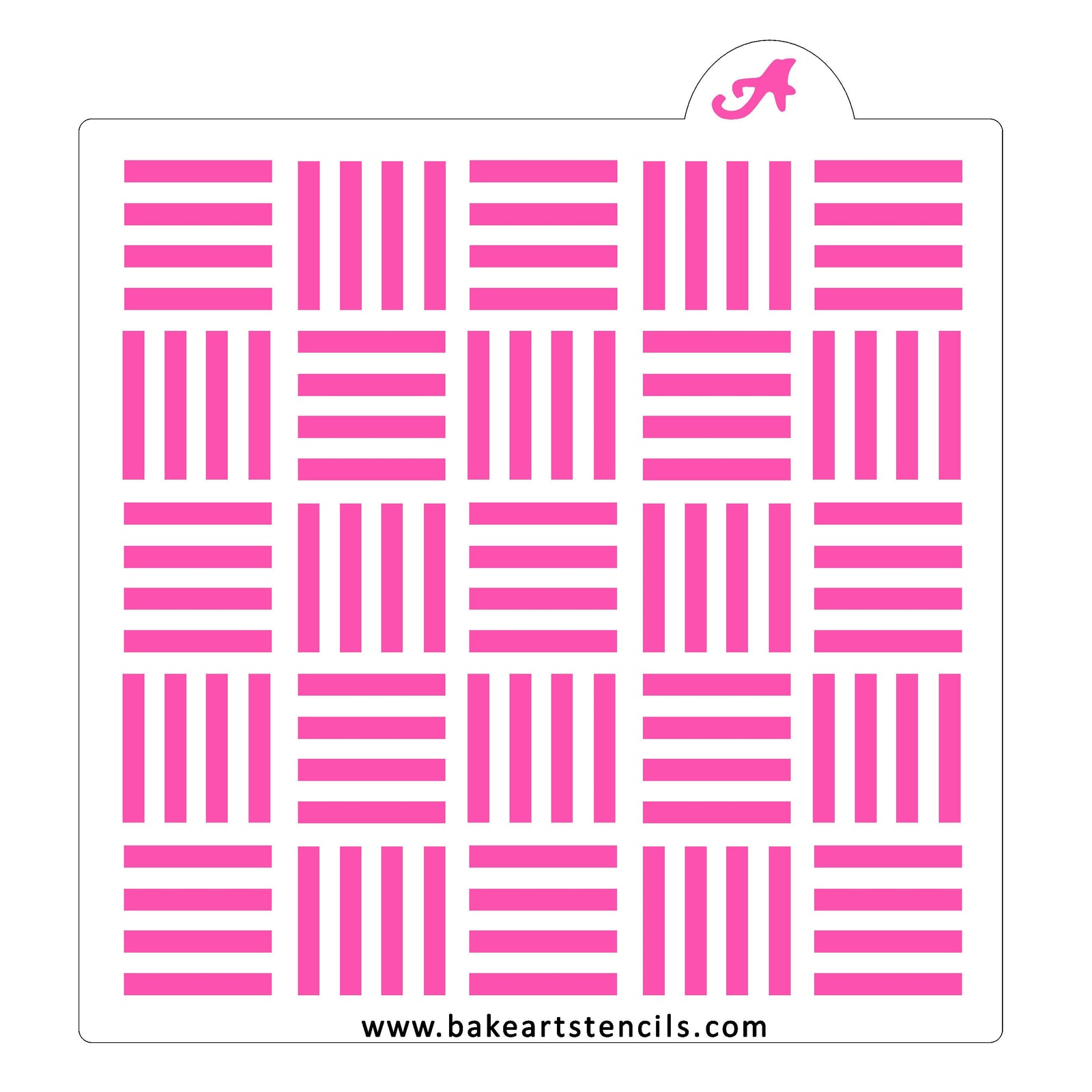 Large Basketweave Pattern Stencil bakeartstencil