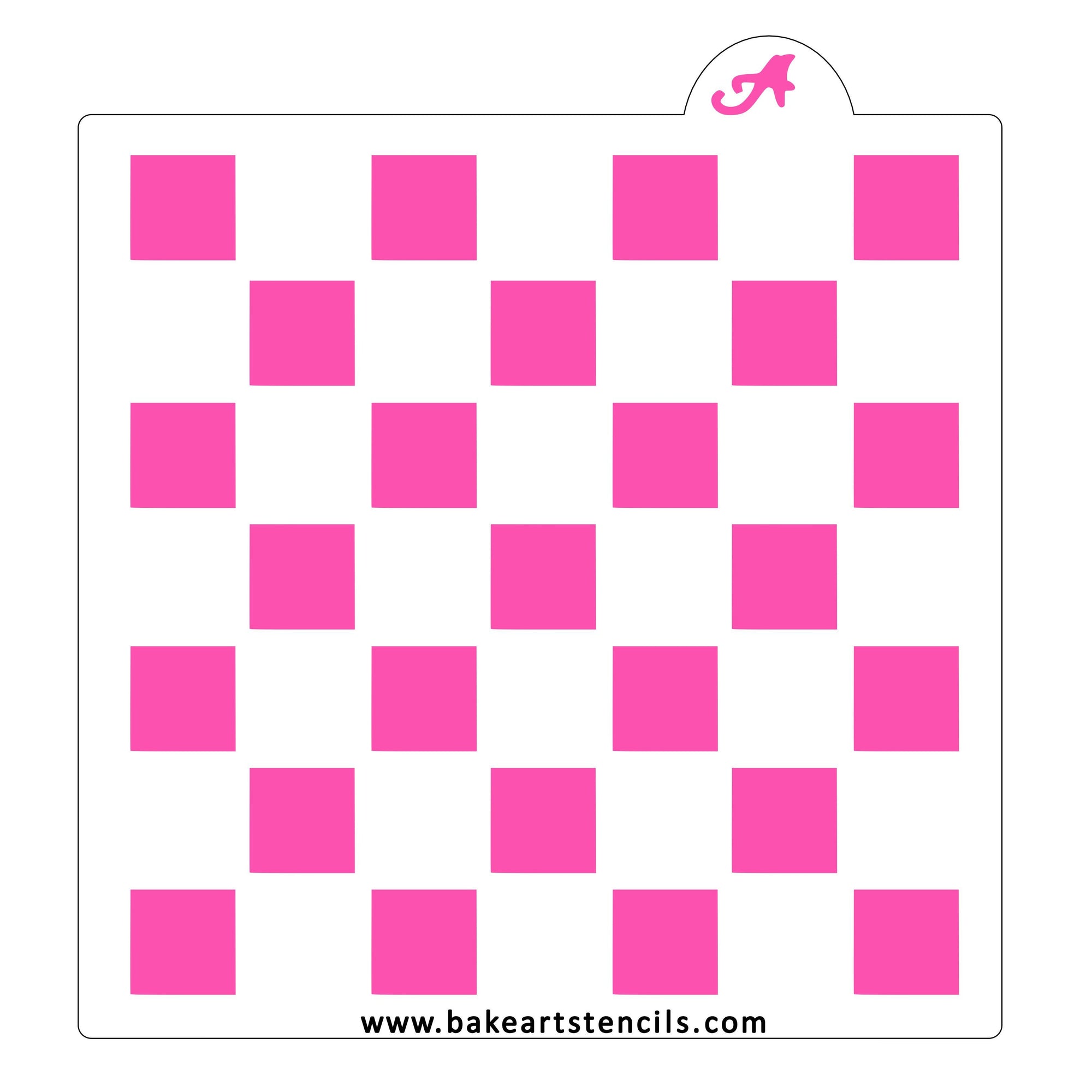 Large Checkerboard Pattern Stencil bakeartstencil