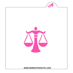 Law Scale Symbol Stencil bakeartstencil