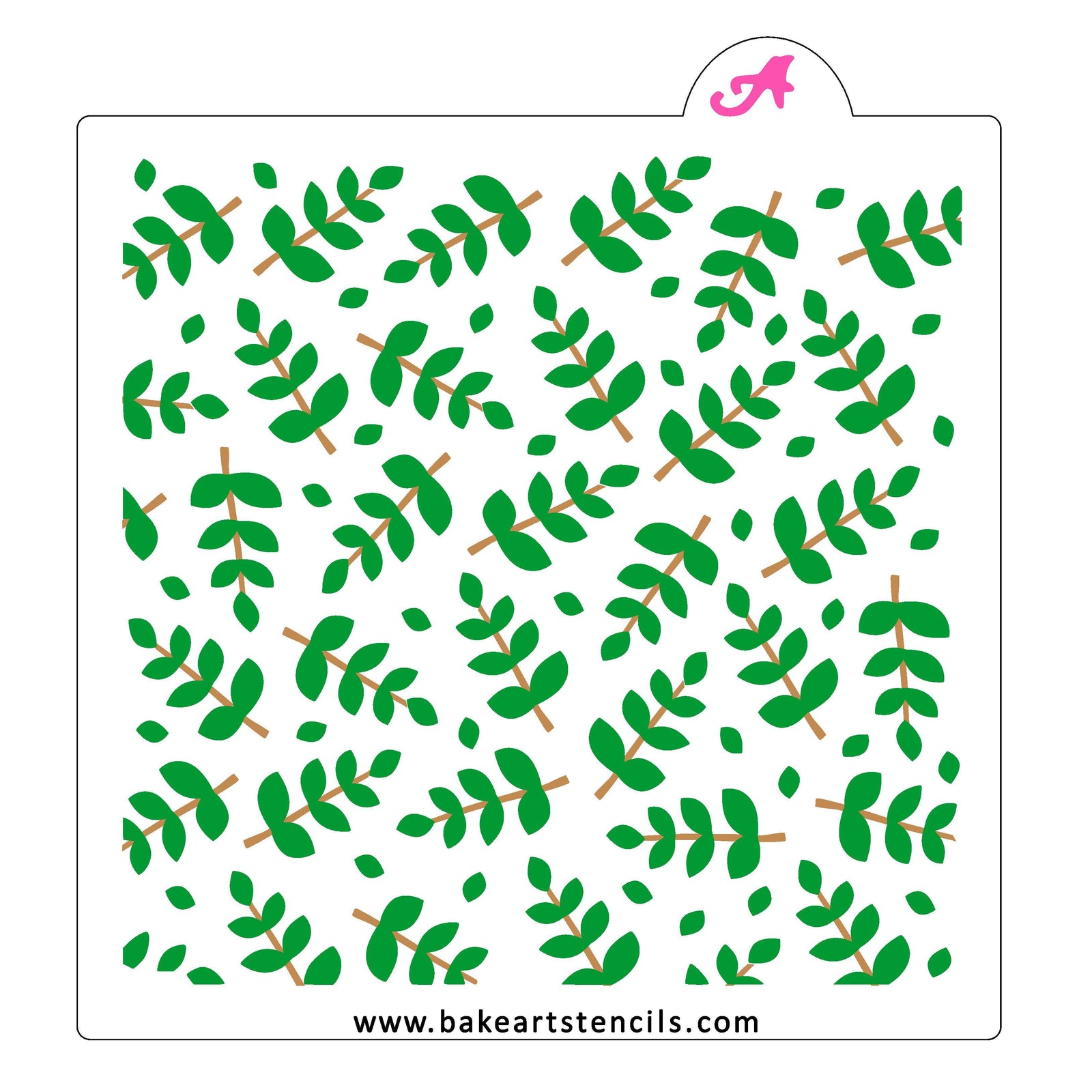 Leafy Branch Pattern Stencil bakeartstencils
