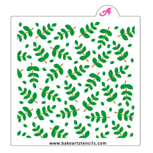Leafy Branch Pattern Stencil bakeartstencils