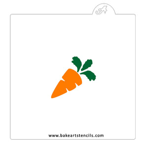 Leafy Carrot Cookie Stencil bakeartstencil