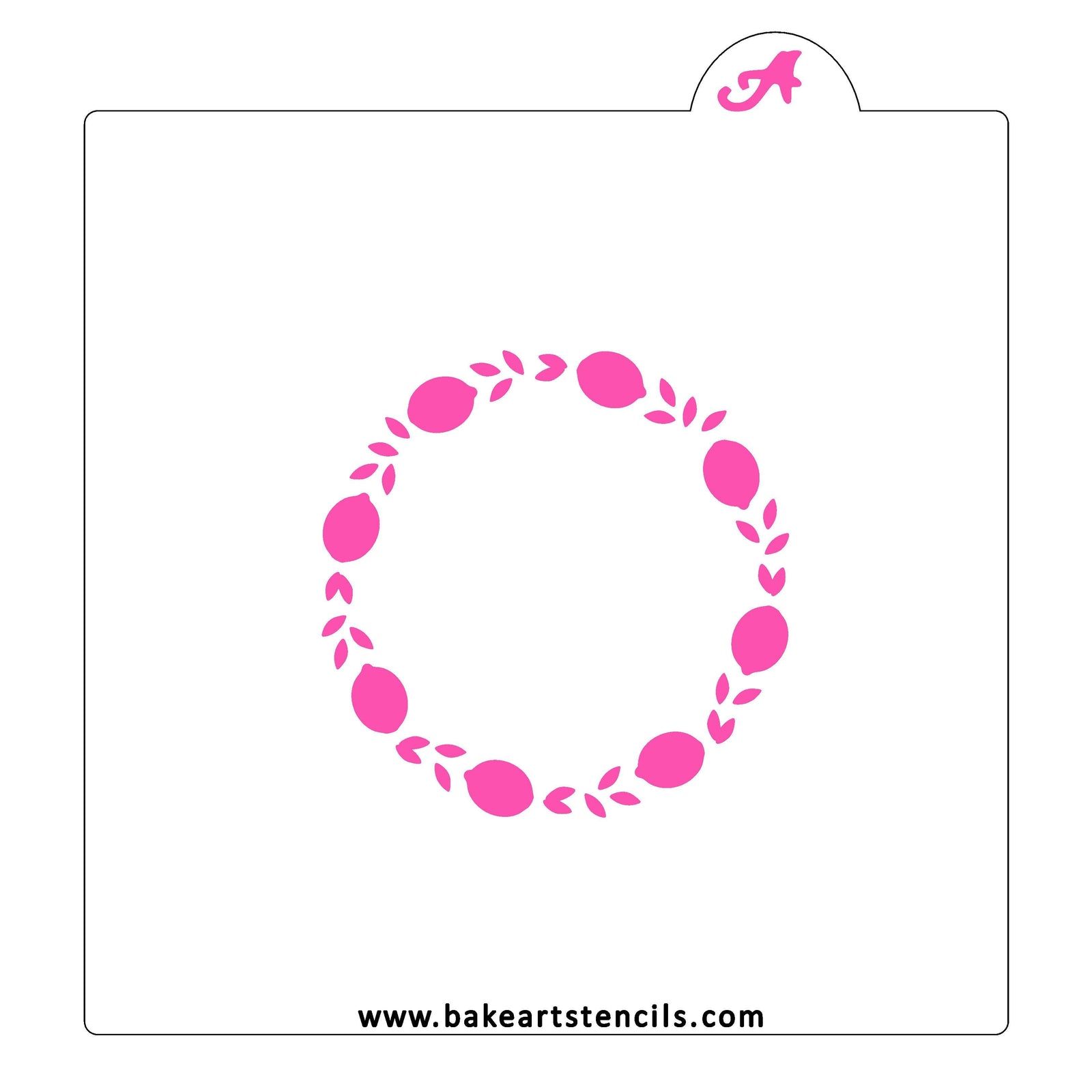 Lemons Border Cookie Stencil bakeartstencil