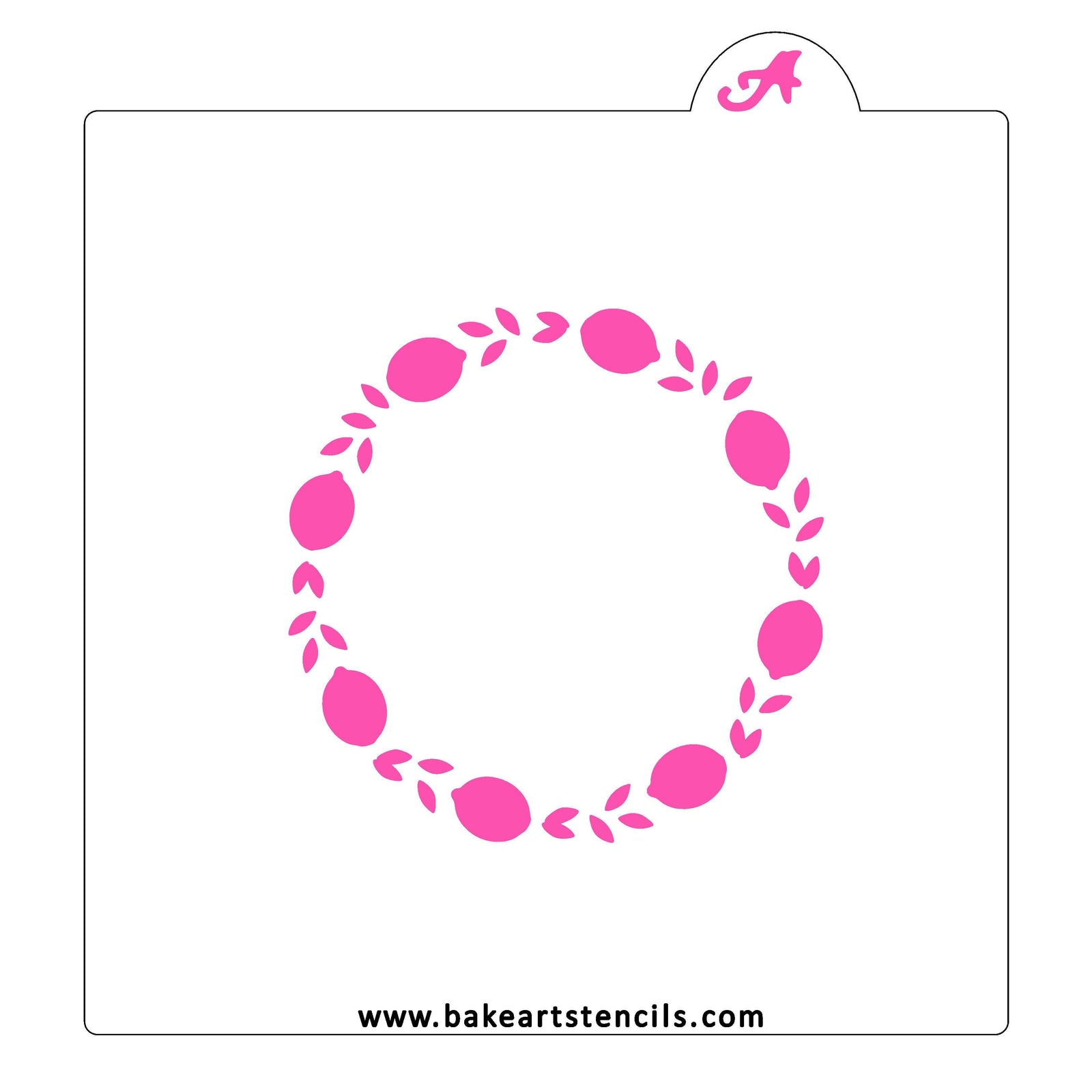 Lemons Border Cookie Stencil bakeartstencil