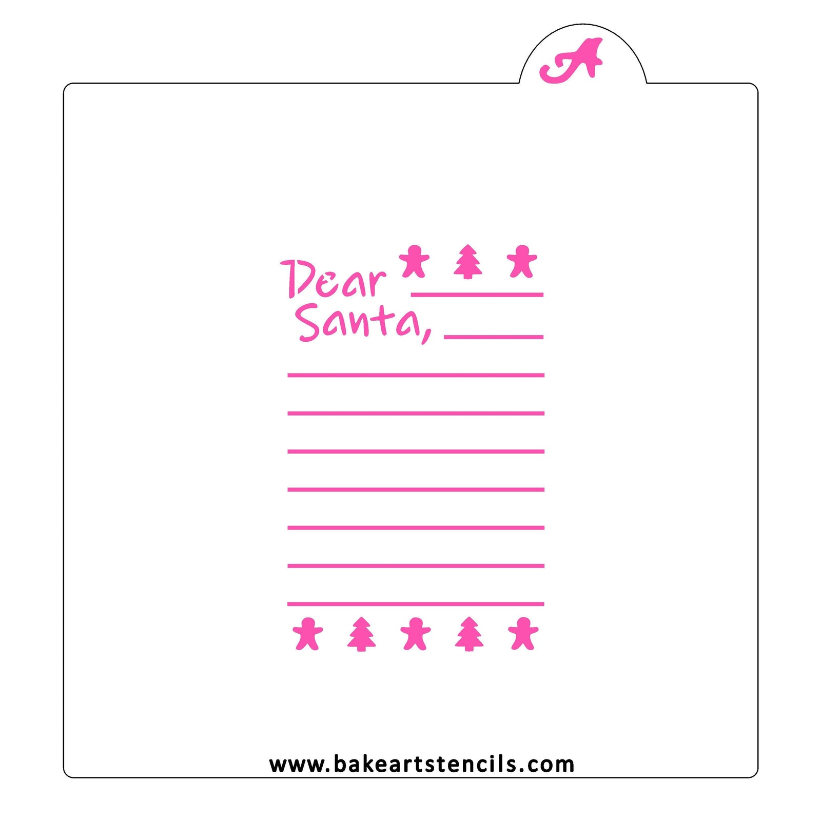 Letter to Santa Cookie Stencil bakeartstencils