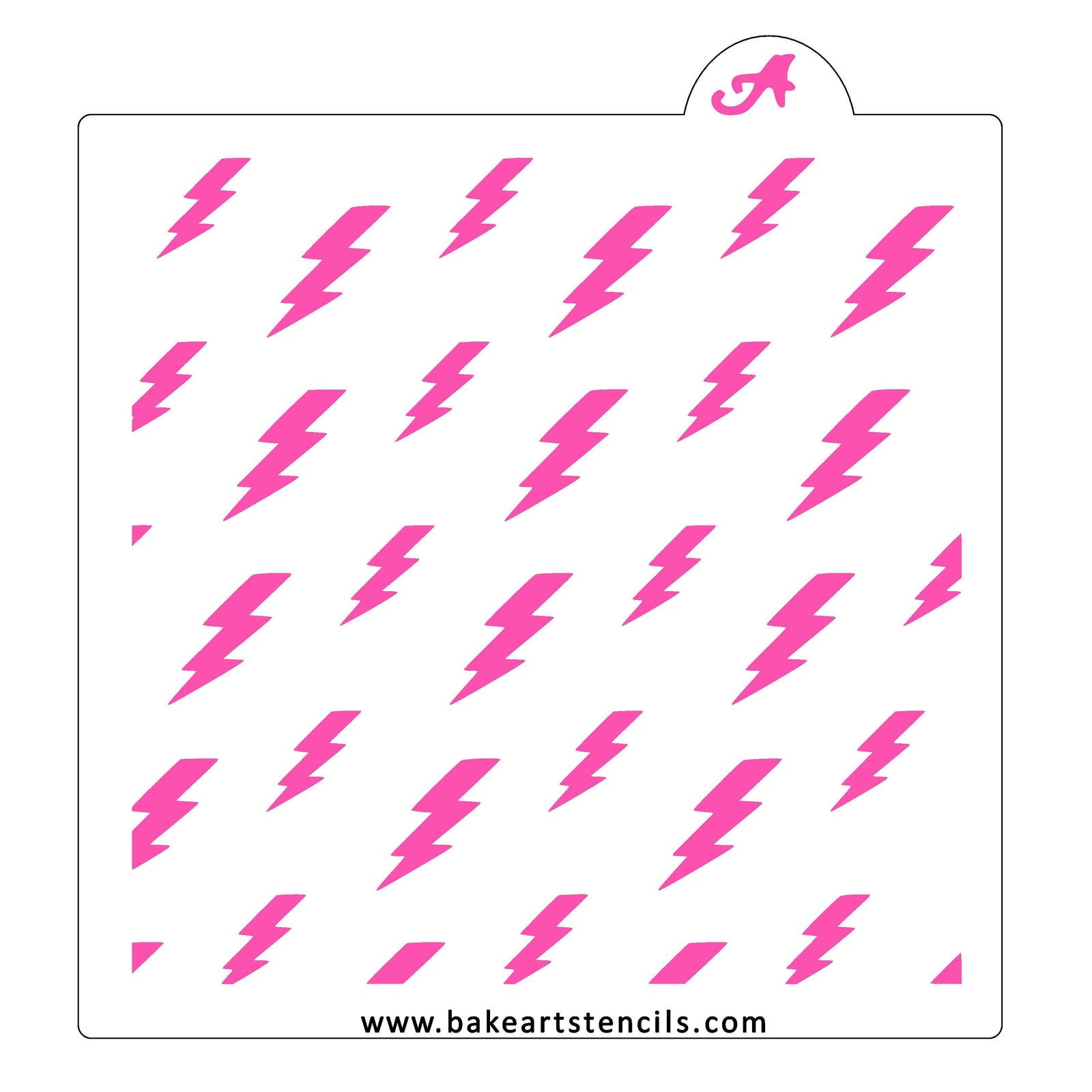 Lightning Bolt Pattern Stencil bakeartstencil