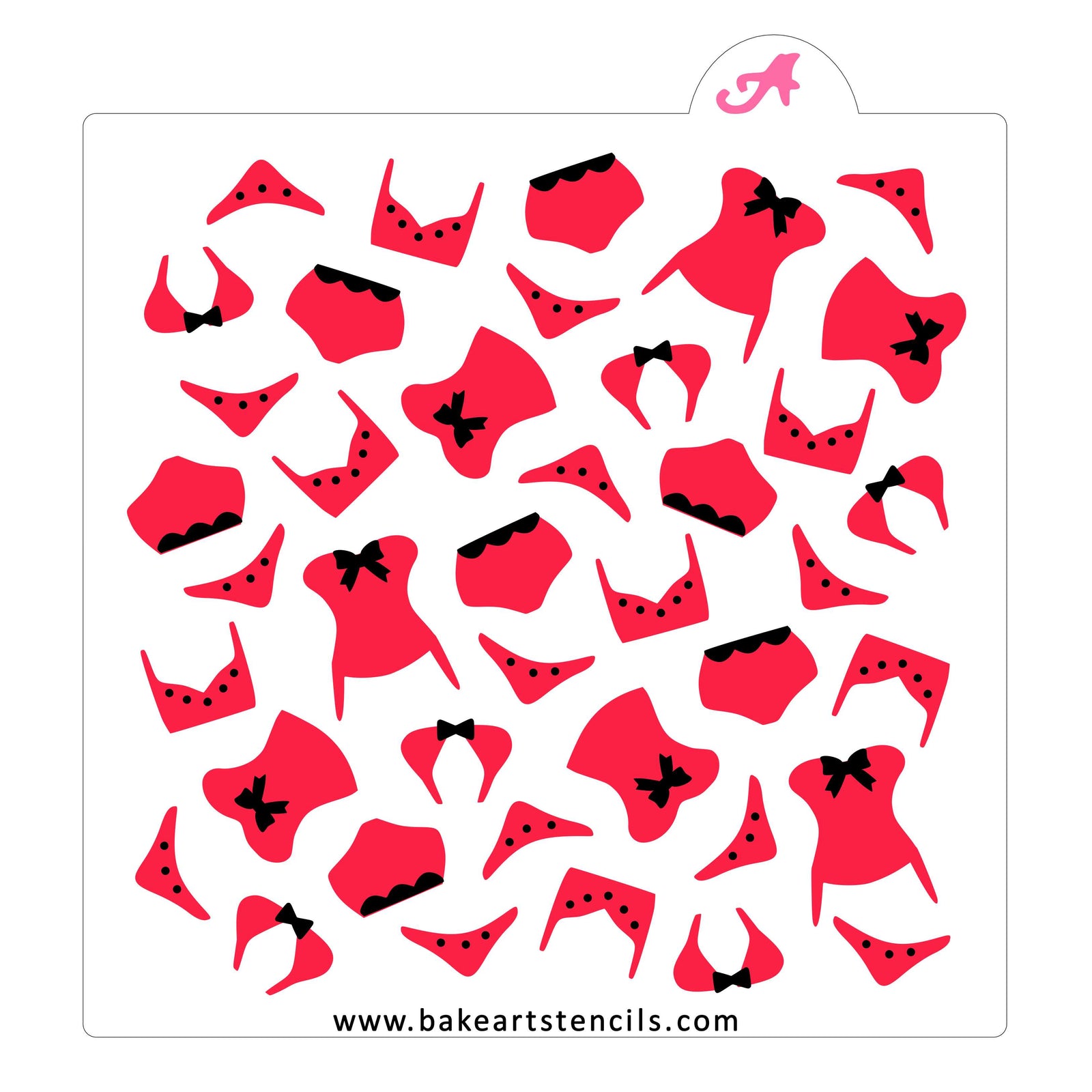 Lingerie Pattern Cookie Stencil bakeartstencil