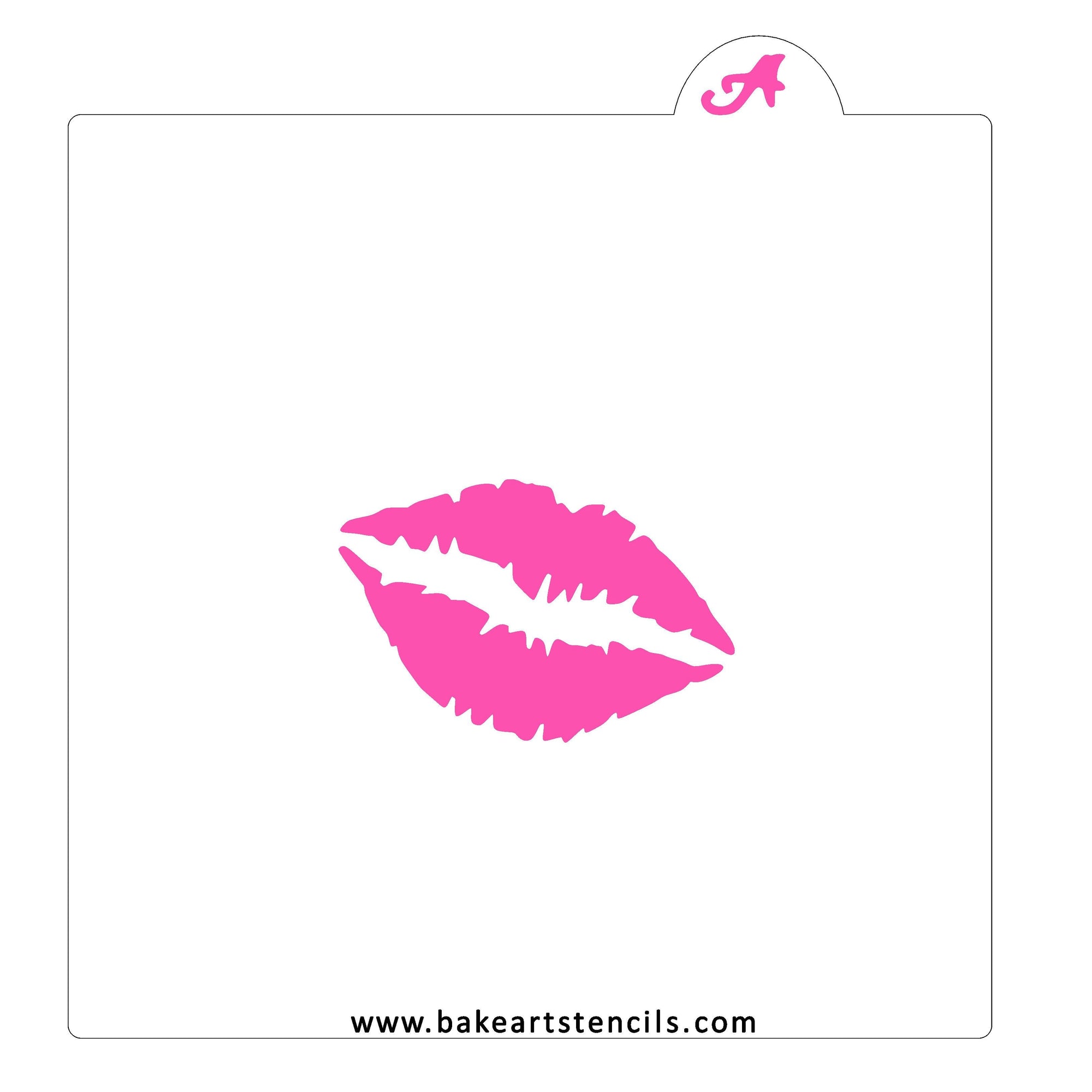 Lipstick Kiss Cookie Stencil bakeartstencil