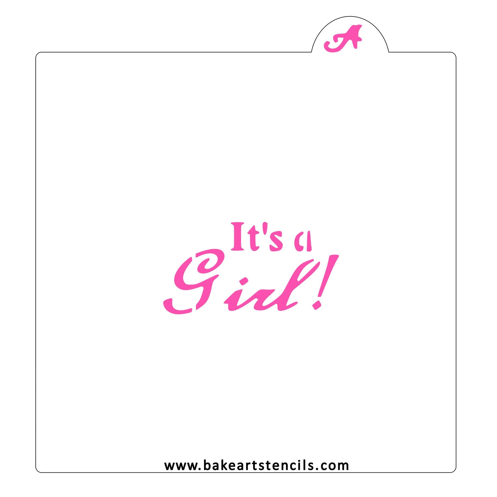 Little It's a Girl Cookie Stencil bakeartstencil