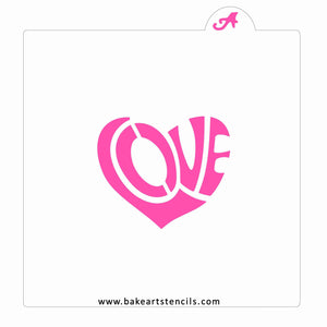 Love Heart Cookie Stencil bakeartstencil