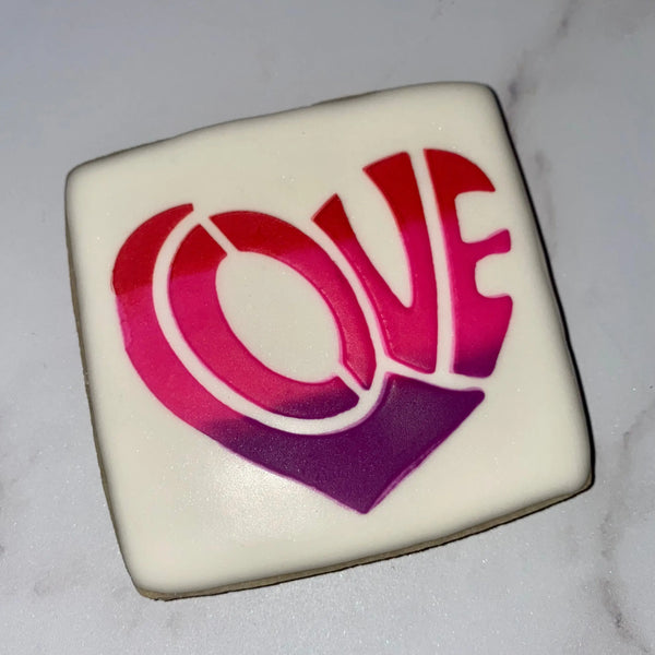 Love Heart Cookie Stencil - bakeartstencils