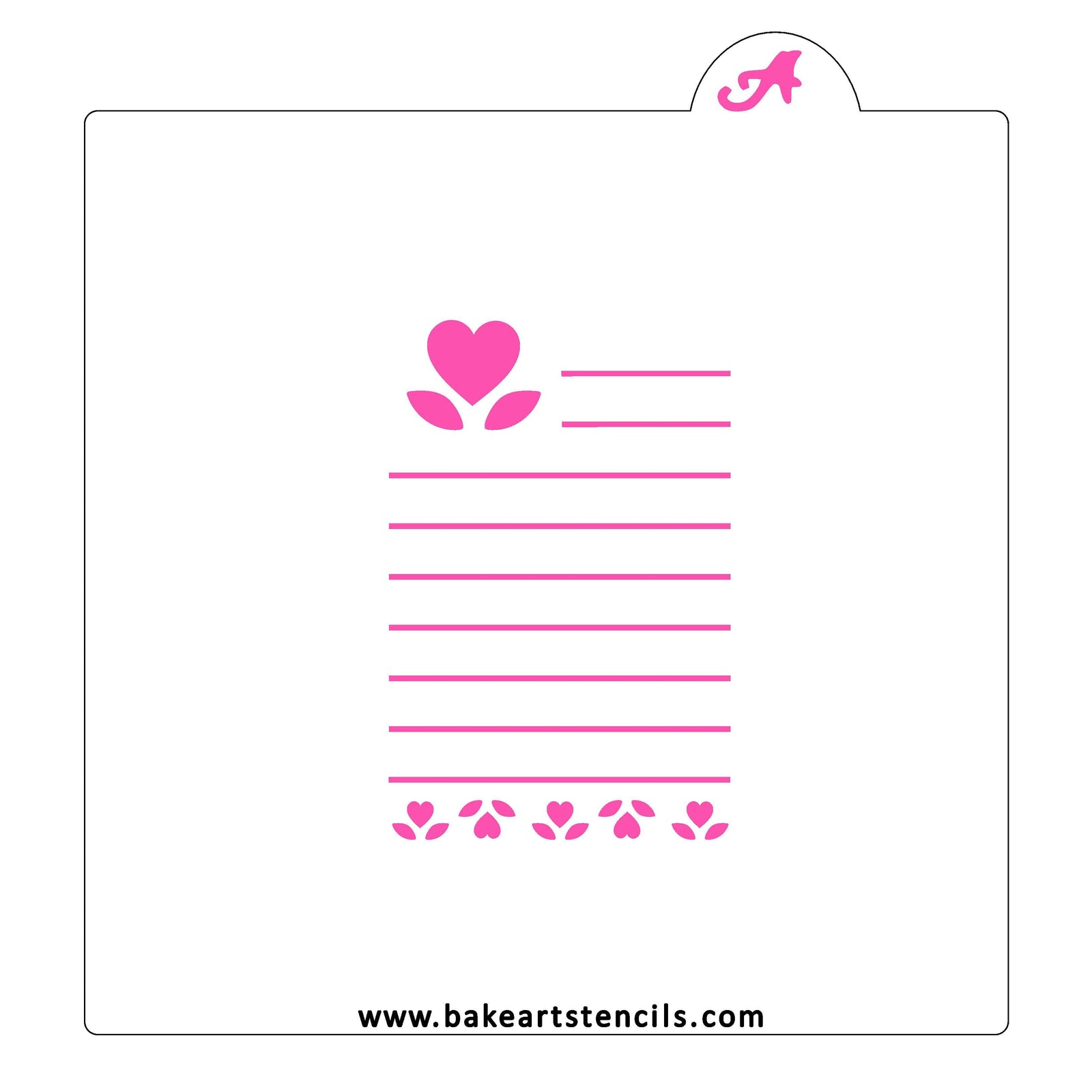 Love Letter Cookie Stencil bakeartstencil