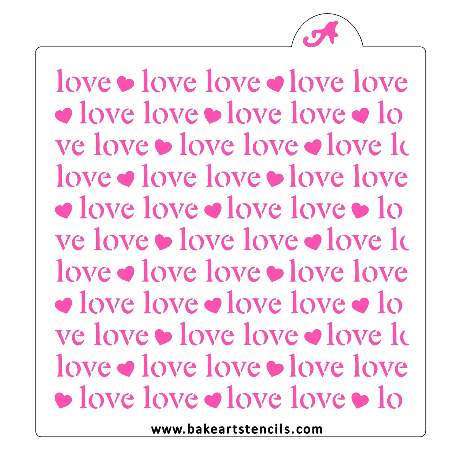 Love Repeat Cookie Stencil bakeartstencil