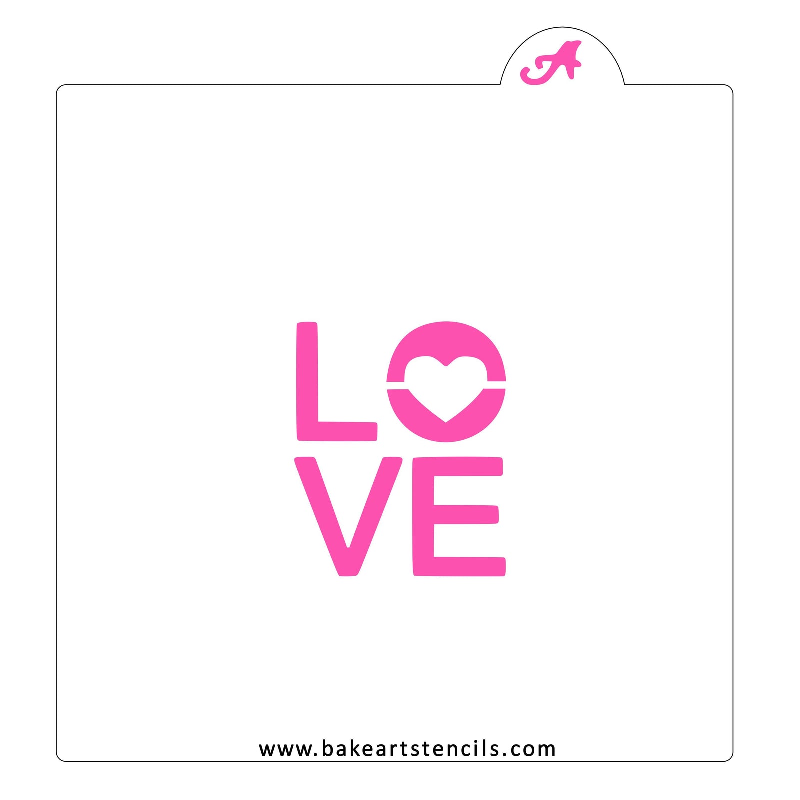 Love Squared Cookie Stencil bakeartstencil