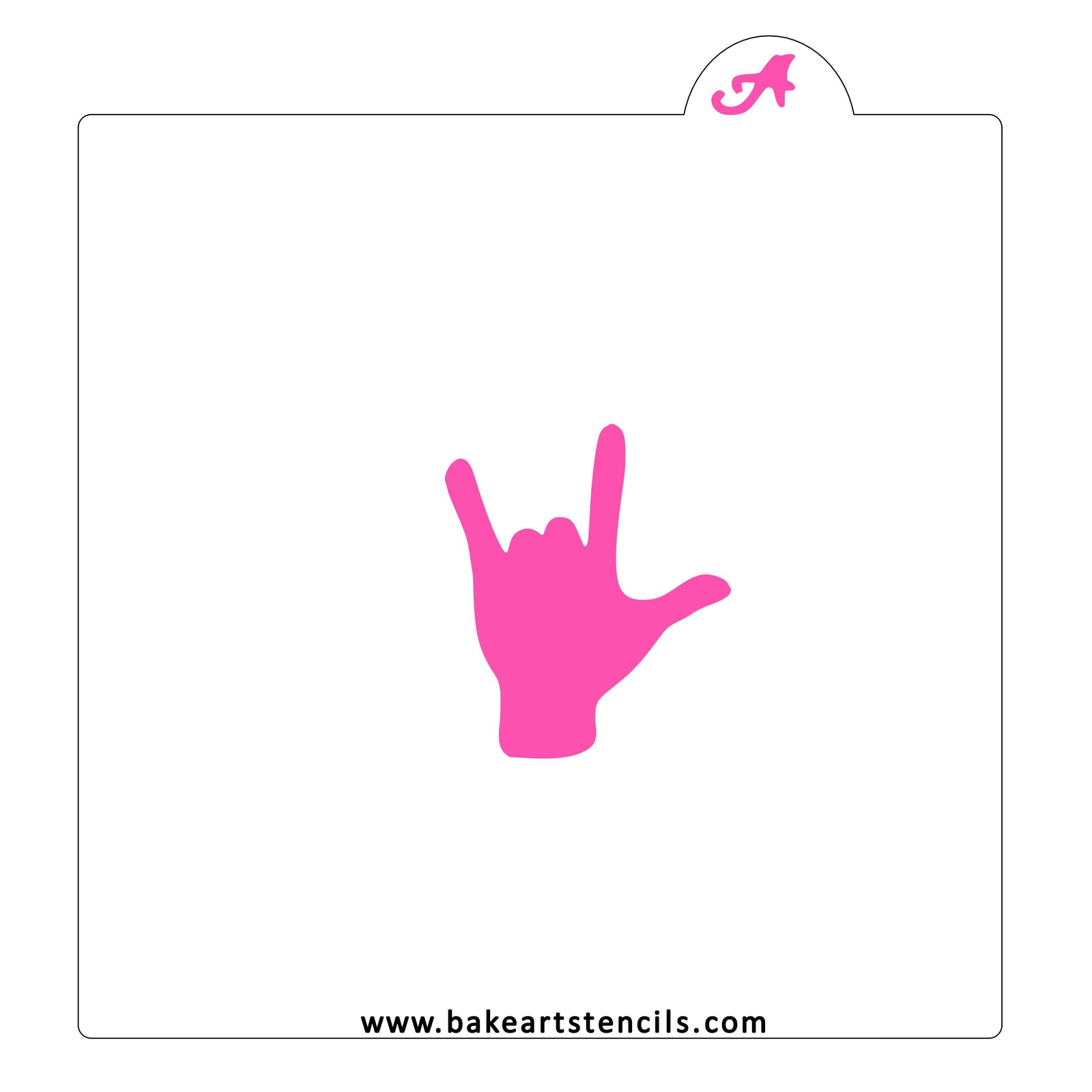 Love You Hand Sign Cookie Stencil bakeartstencils