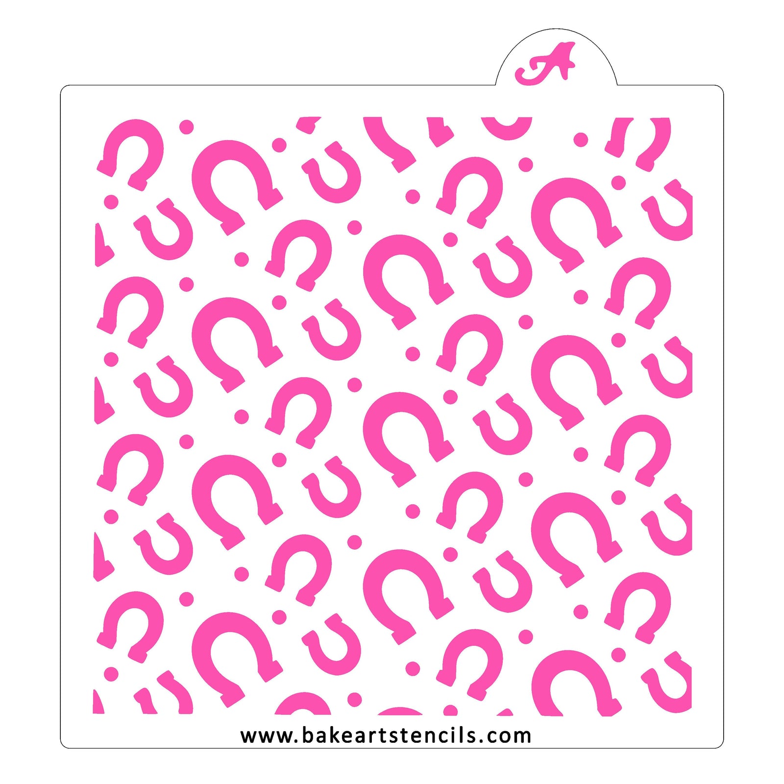 Lucky Horseshoe Pattern Stencil bakeartstencil