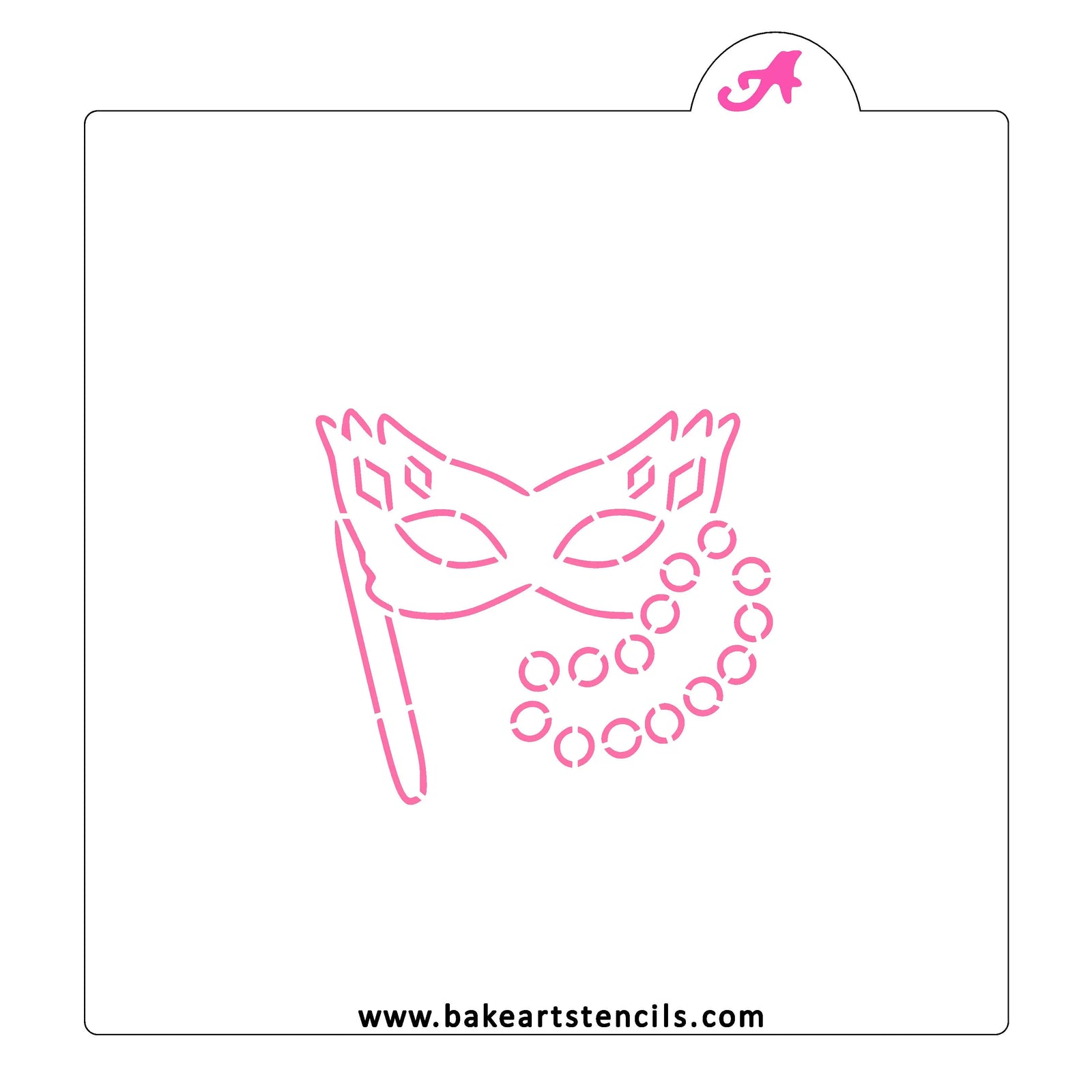 Mardi Mask PYO Cookie Stencil bakeartstencil