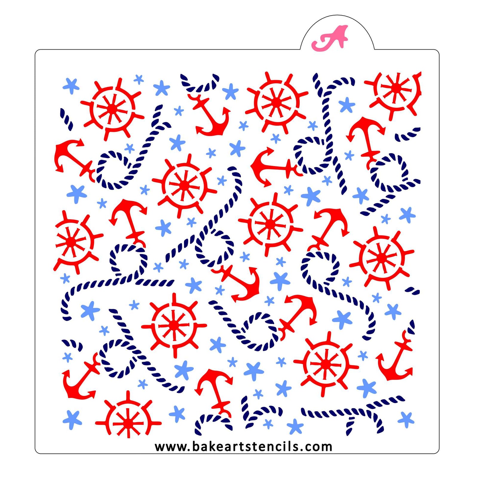 Maritime Pattern Cookie Stencil bakeartstencil