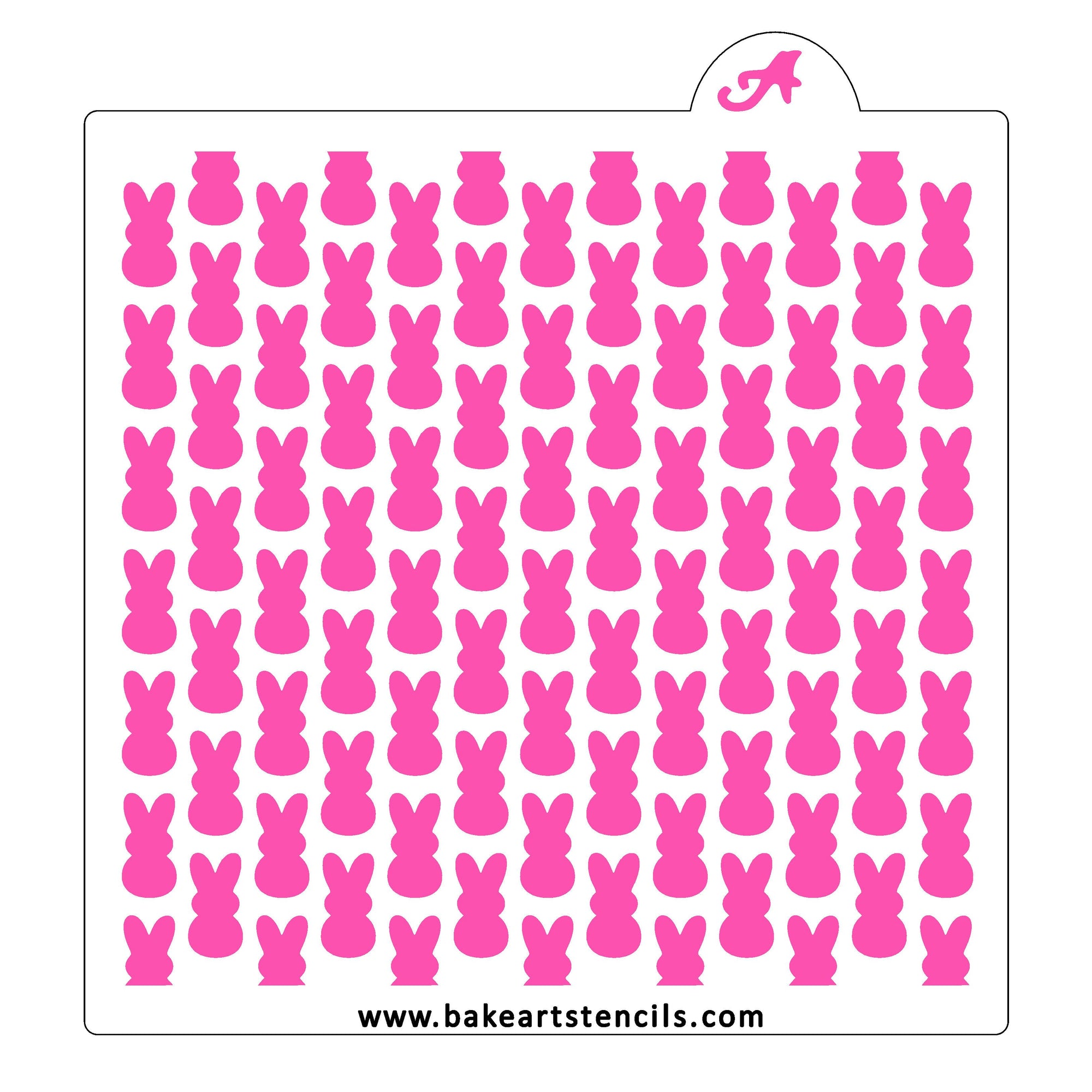 Marshmallow Bunnies Pattern Stencil bakeartstencil