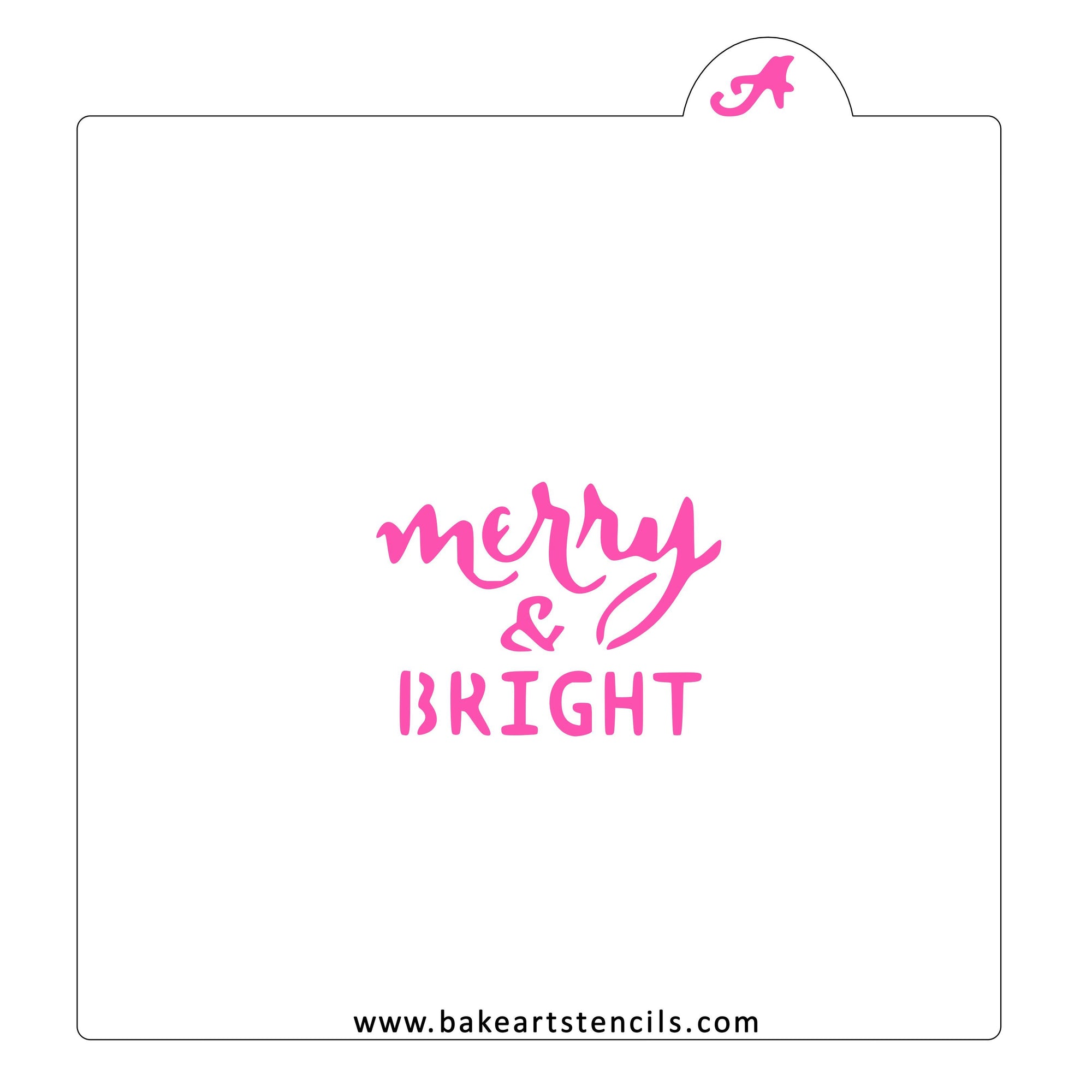 Merry & Bright Cookie Stencil bakeartstencil