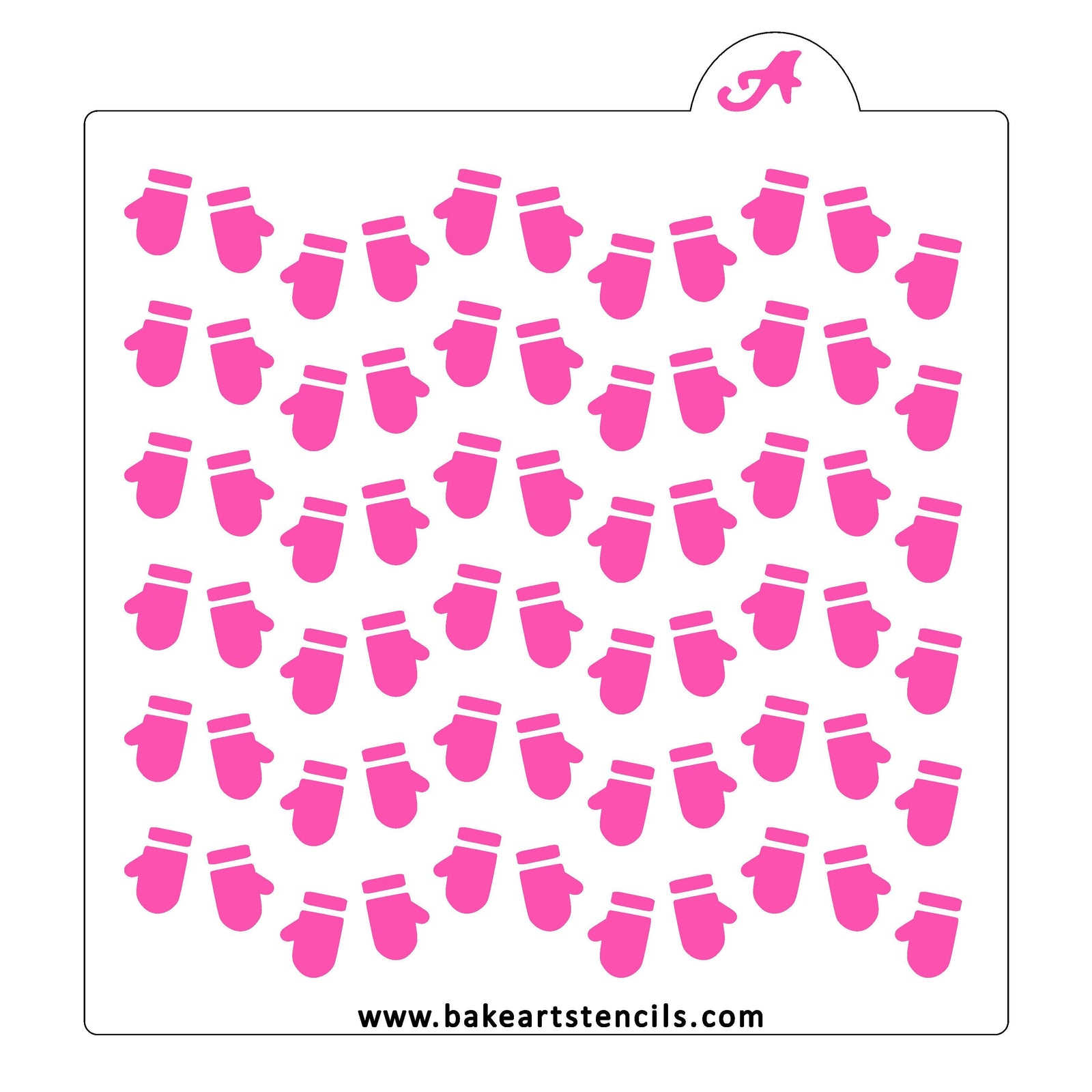 Mittens Pattern Cookie Stencil bakeartstencil