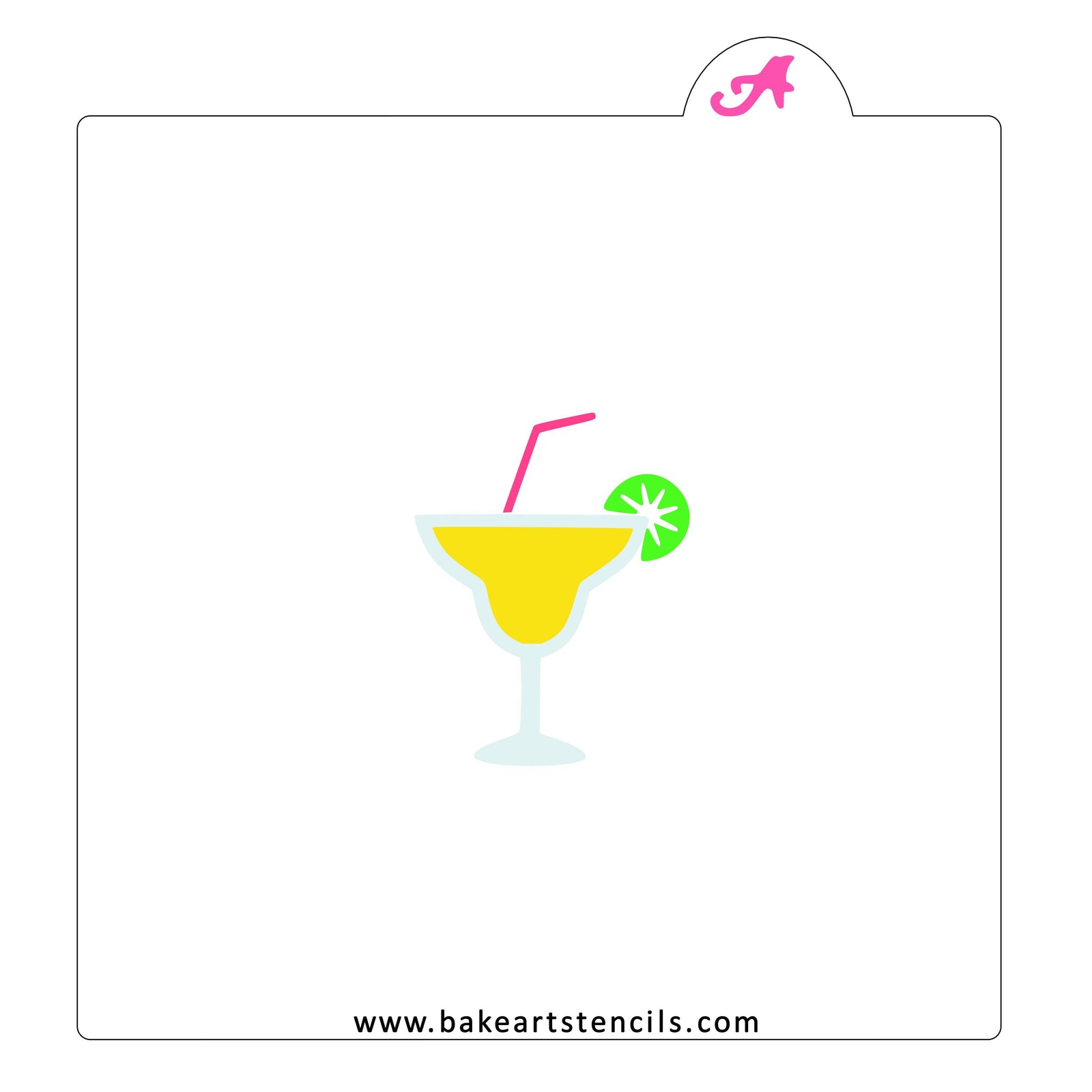 Mix a Margarita Cookie Stencil bakeartstencil