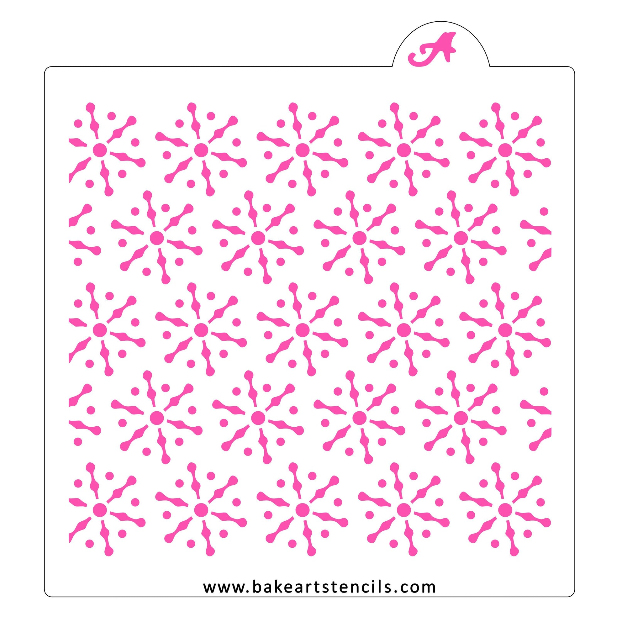 Modern Snowflake Pattern Stencil bakeartstencil
