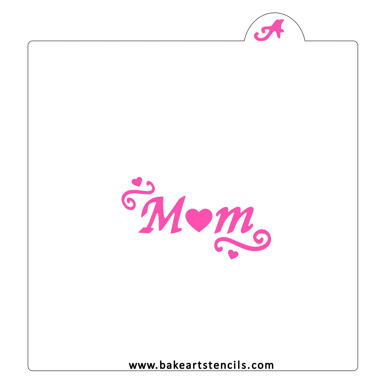 Mom Hearts Cookie Stencil bakeartstencil