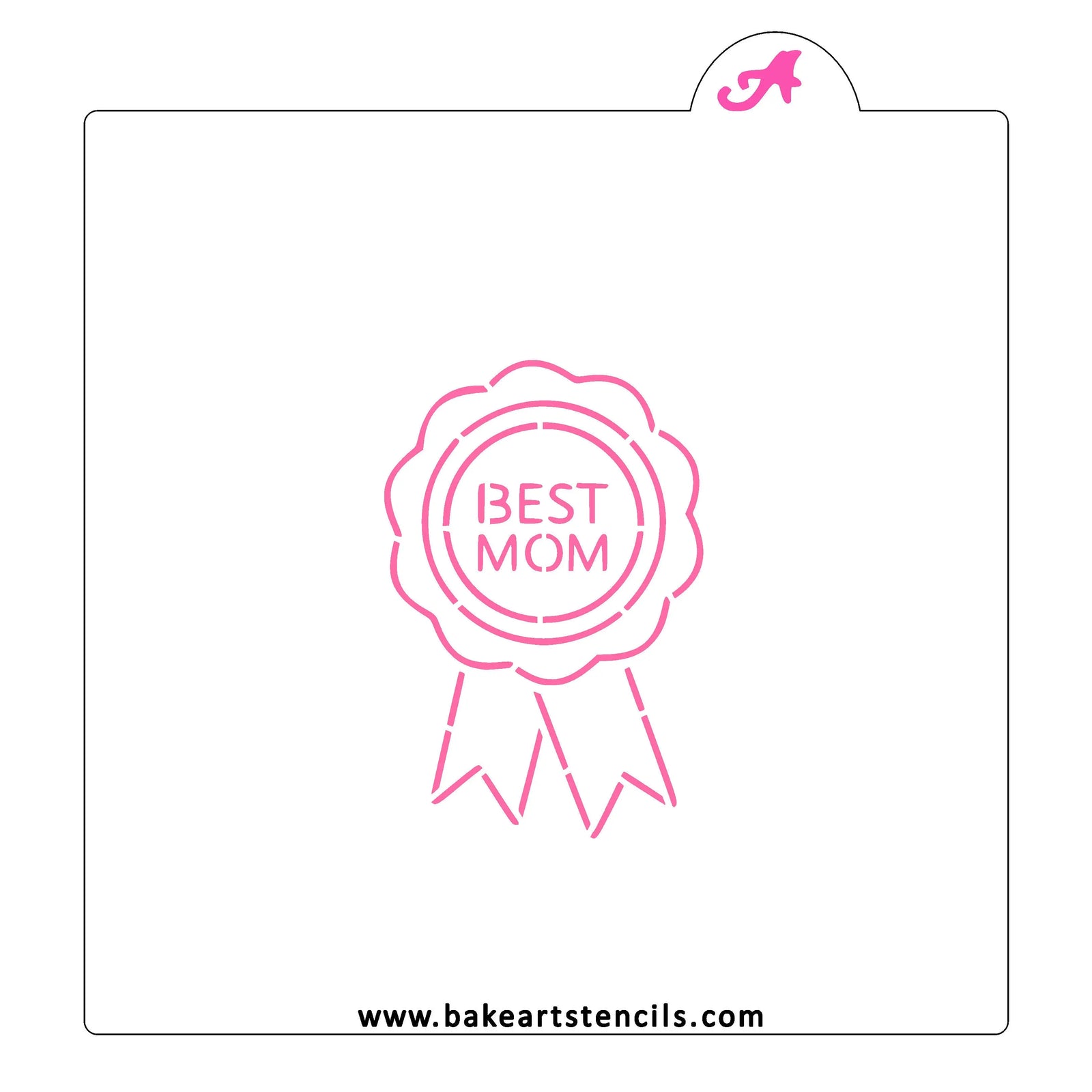 Mom Ribbon PYO Cookie Stencil bakeartstencil