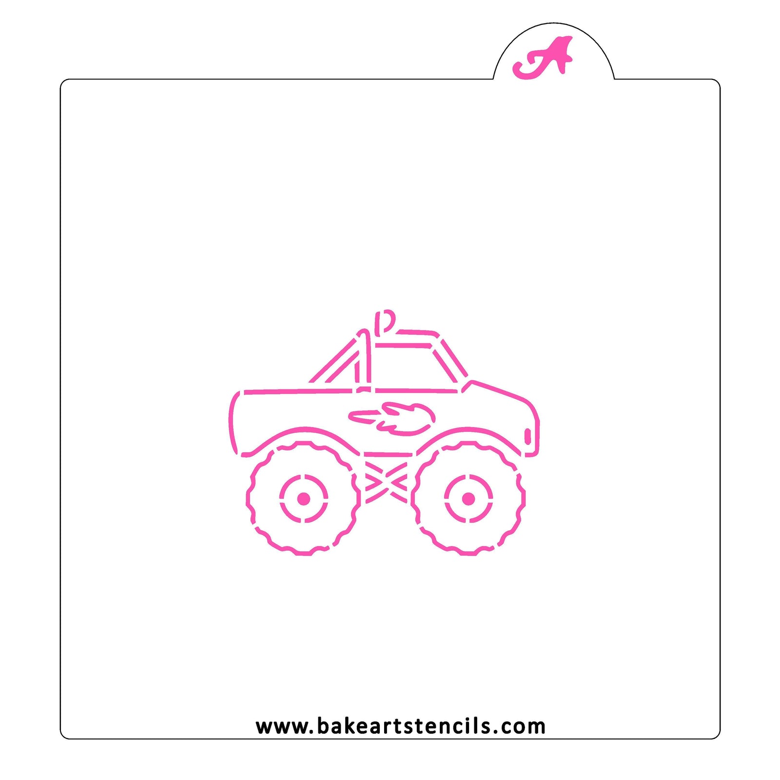Monster Truck PYO Cookie Stencil bakeartstencil