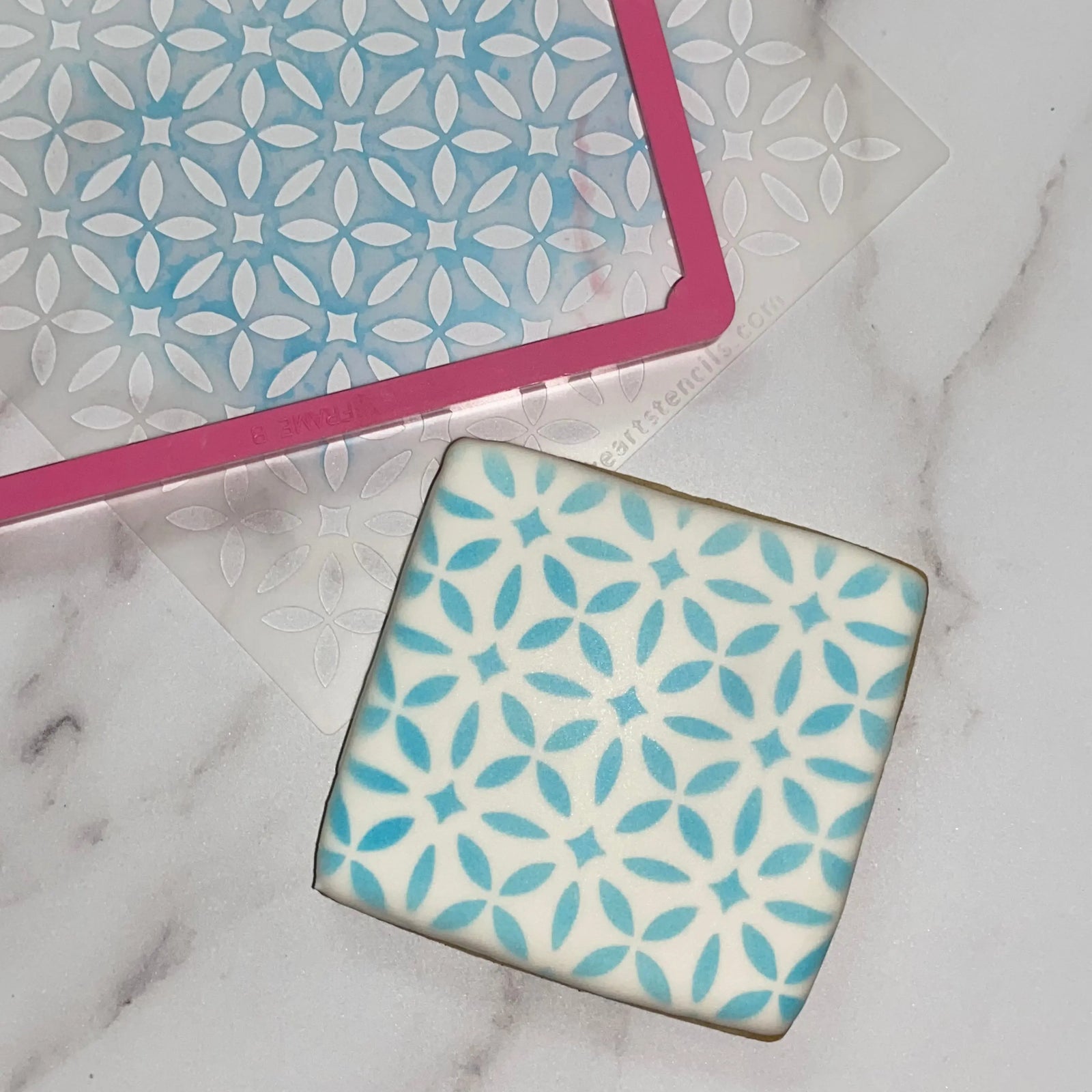 Mosaic Tile Pattern Cookie Stencil bakeartstencil