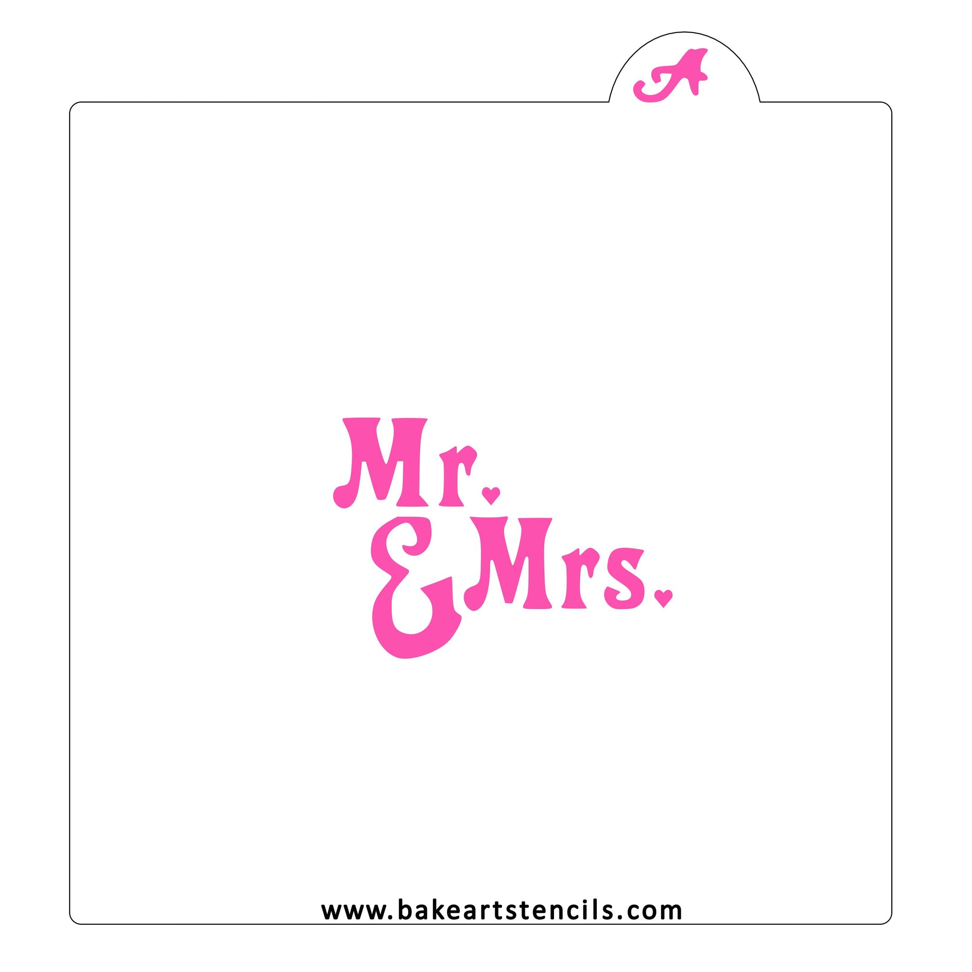 Mr and Mrs Hearts Stencil bakeartstencils