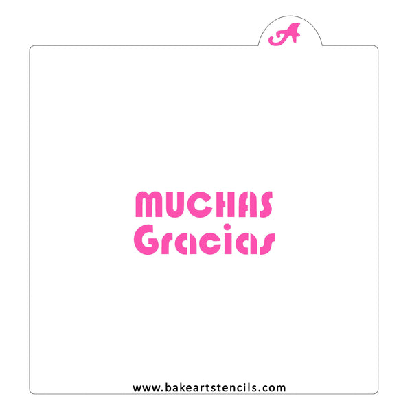 Muchas Gracias Cookie Stencil - bakeartstencils