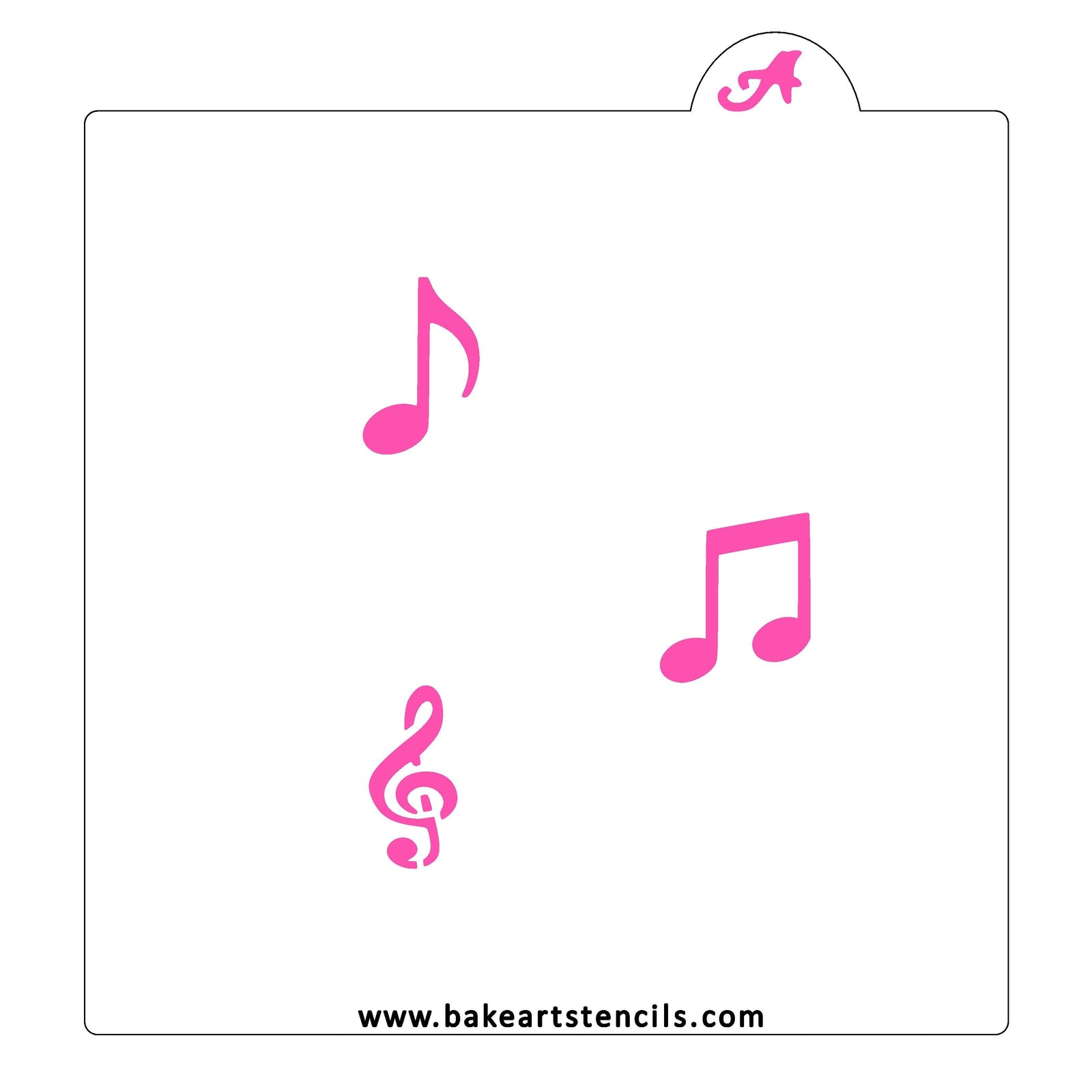 Music Notes Oreo Stencil Set bakeartstencil