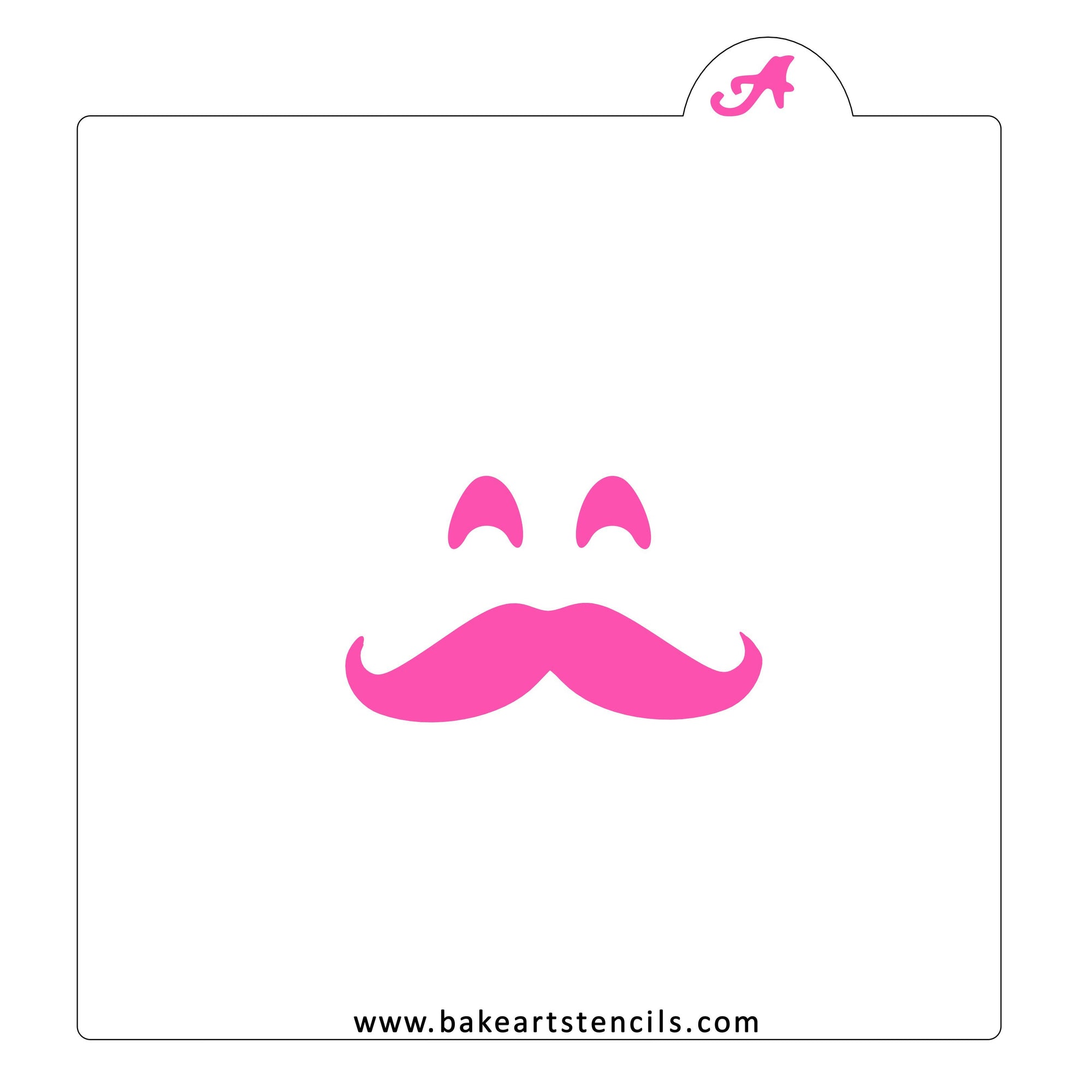 Mustache Emoji Cookie Stencil bakeartstencil