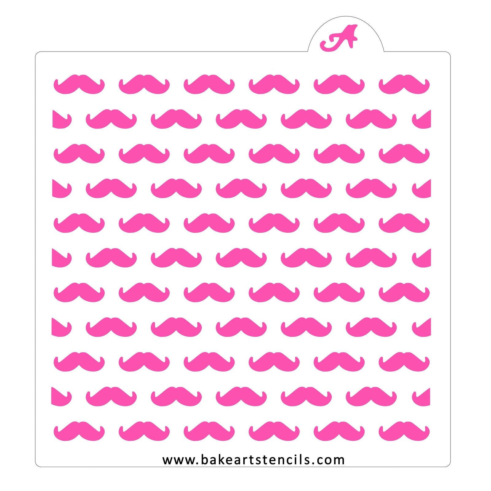 Mustache Pattern Stencil bakeartstencil