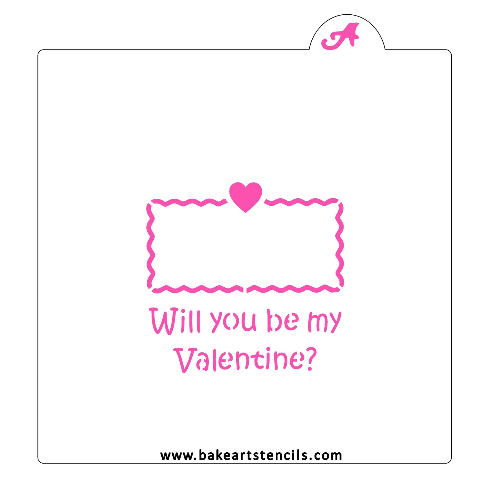 Name Valentine Cookie Stencil bakeartstencil