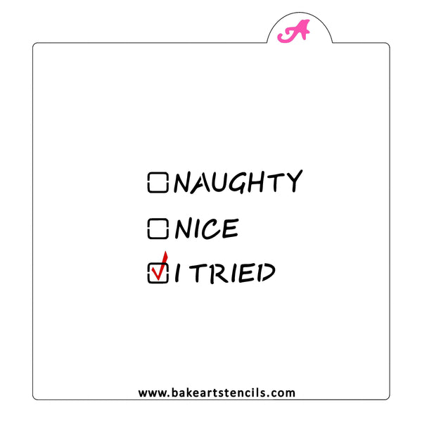 Naughty Nice List Cookie Stencil Bakeartstencils