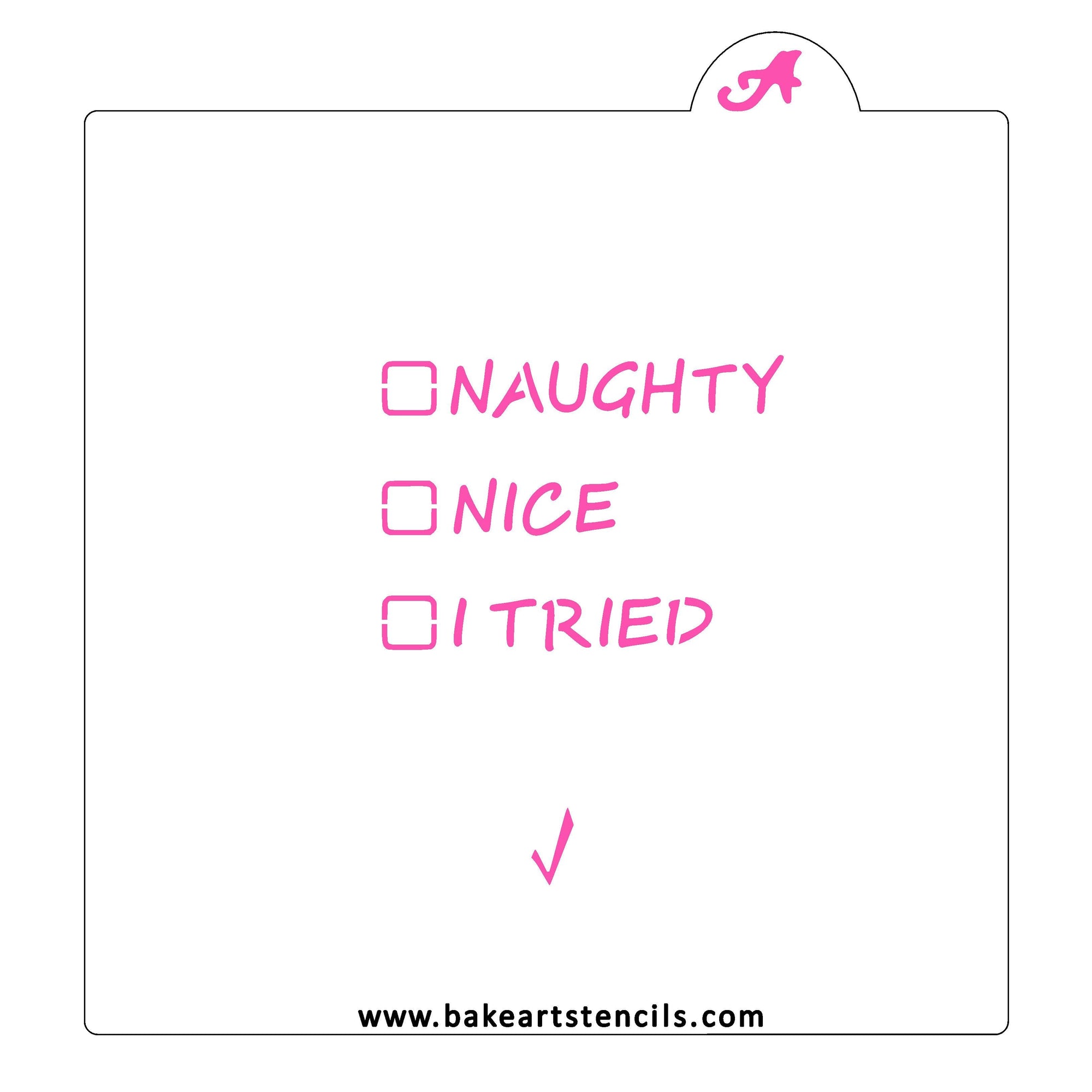 Naughty Nice List Cookie Stencil - bakeartstencils