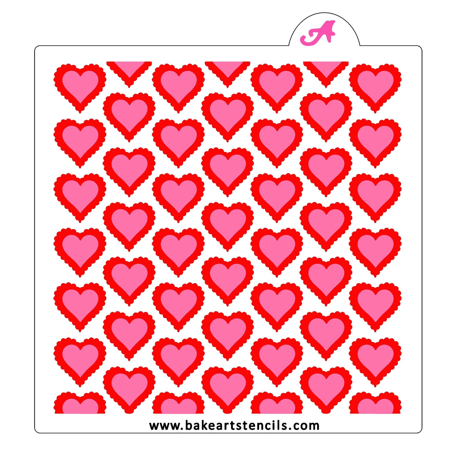 Nesting Hearts Pattern Stencil Set bakeartstencils