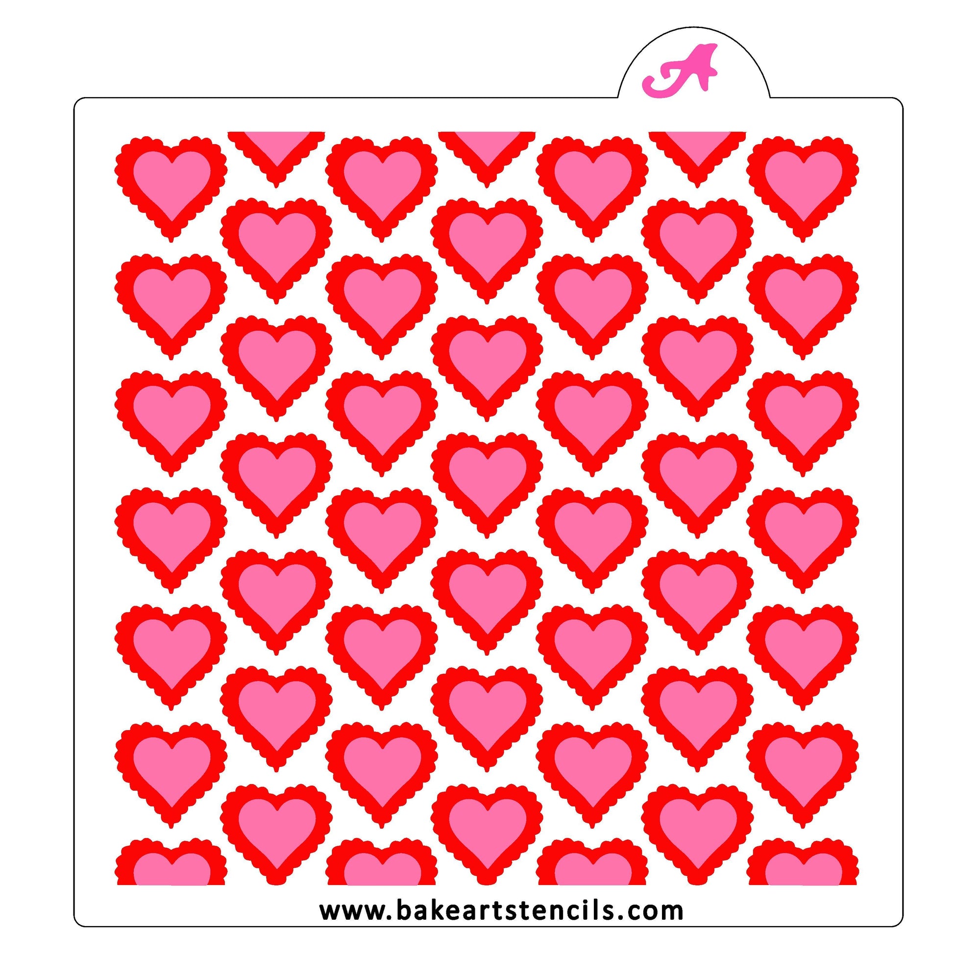 Nesting Hearts Pattern Stencil Set bakeartstencils