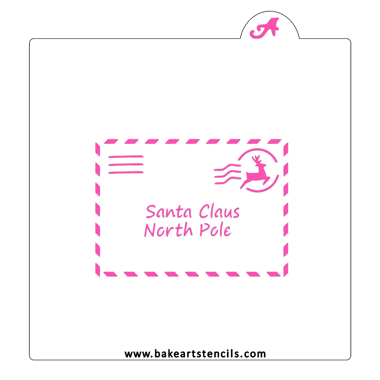 North Pole Envelope Cookie Stencil bakeartstencil