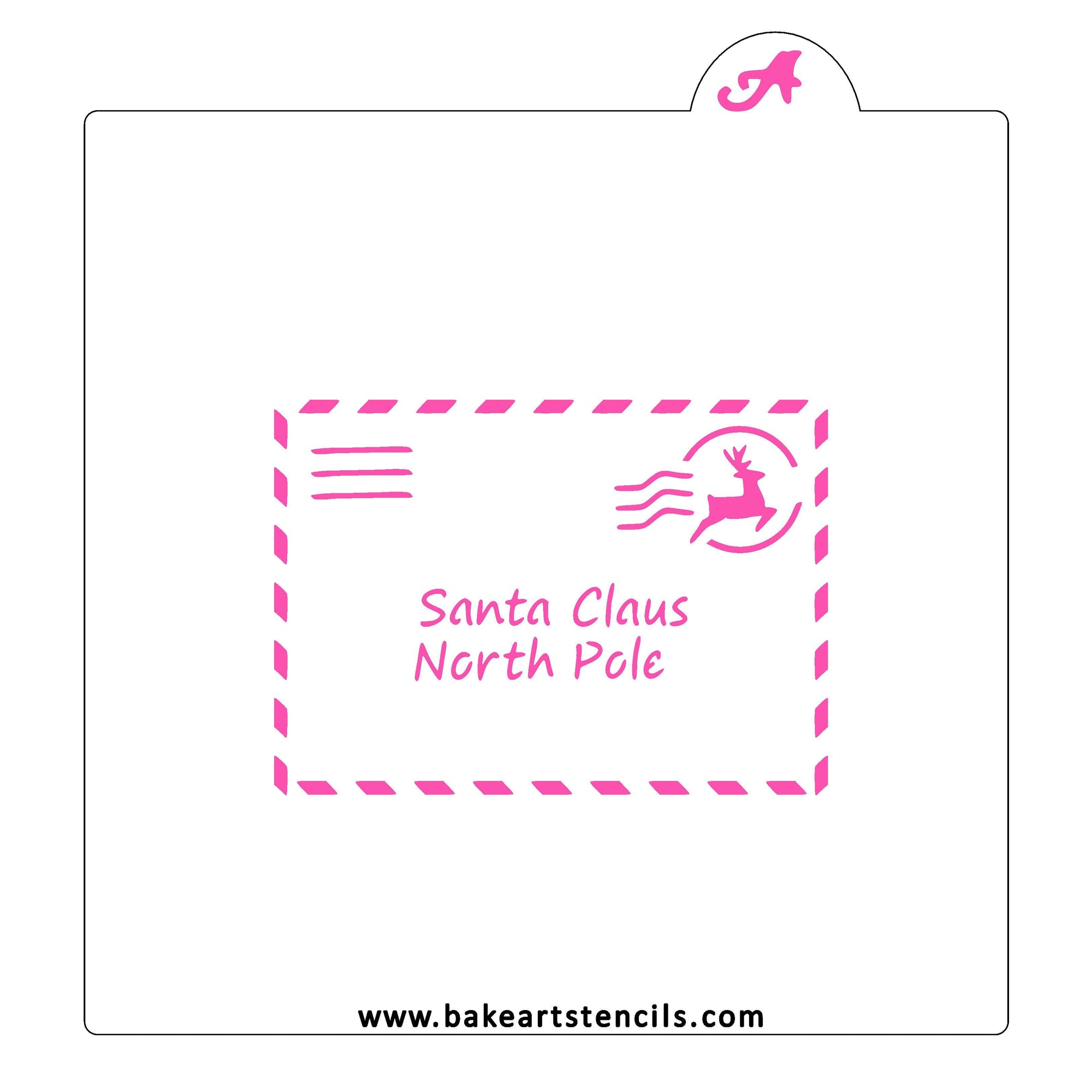 North Pole Envelope Cookie Stencil bakeartstencil