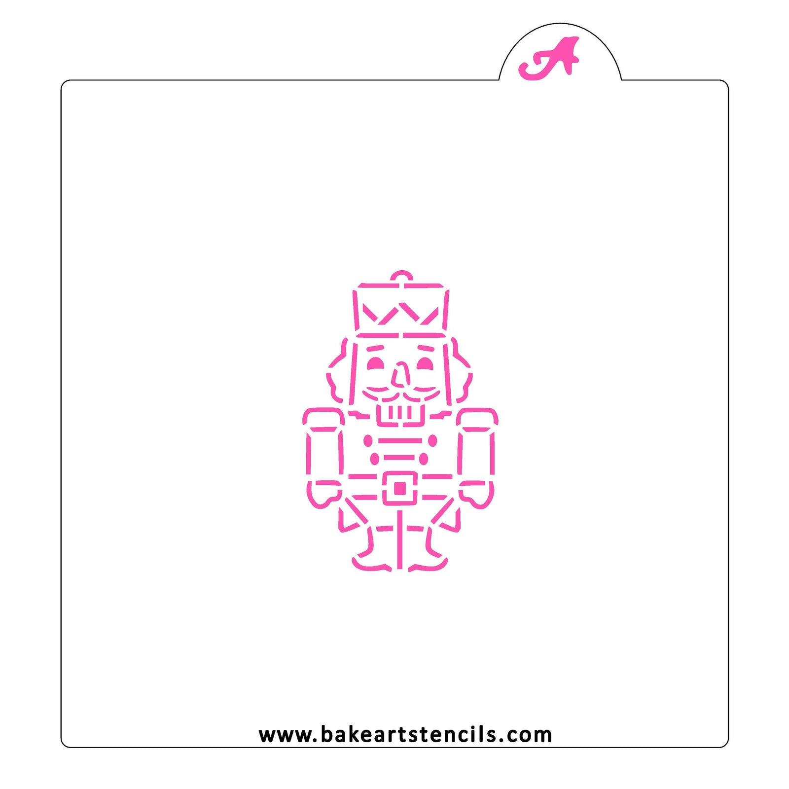 Nutcracker PYO Cookie Stencil, a toy soldier design for decorating Christmas Cookies. 