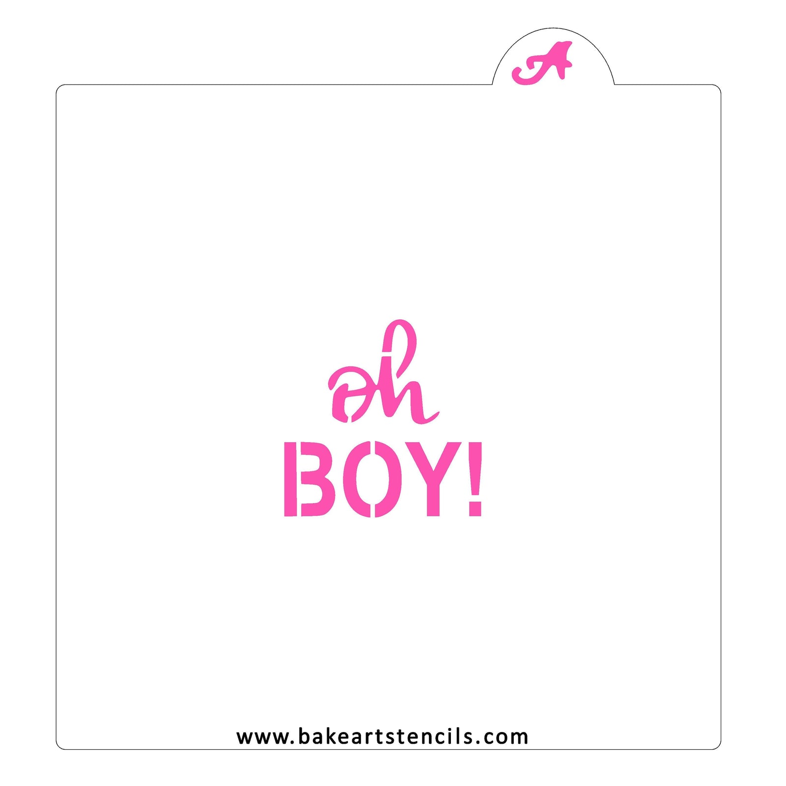 Oh Boy Cookie Stencil bakeartstencil